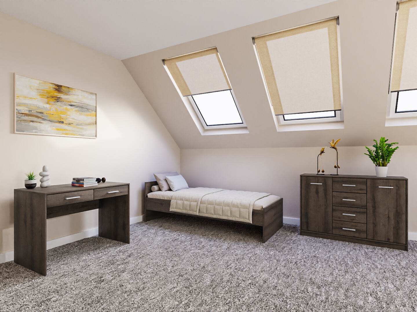 Schlafzimmer-Set Novsore 149 (Eichenholzoptik dunkel)