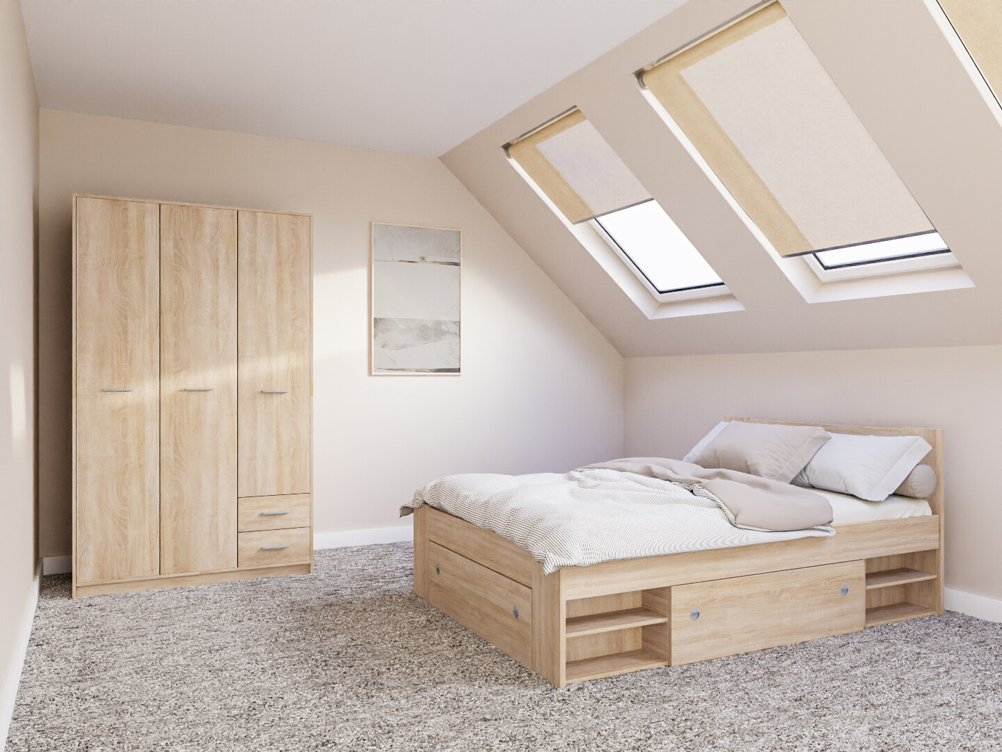 Schlafzimmer-Set Novsore 158 (Sonoma eichenholz)