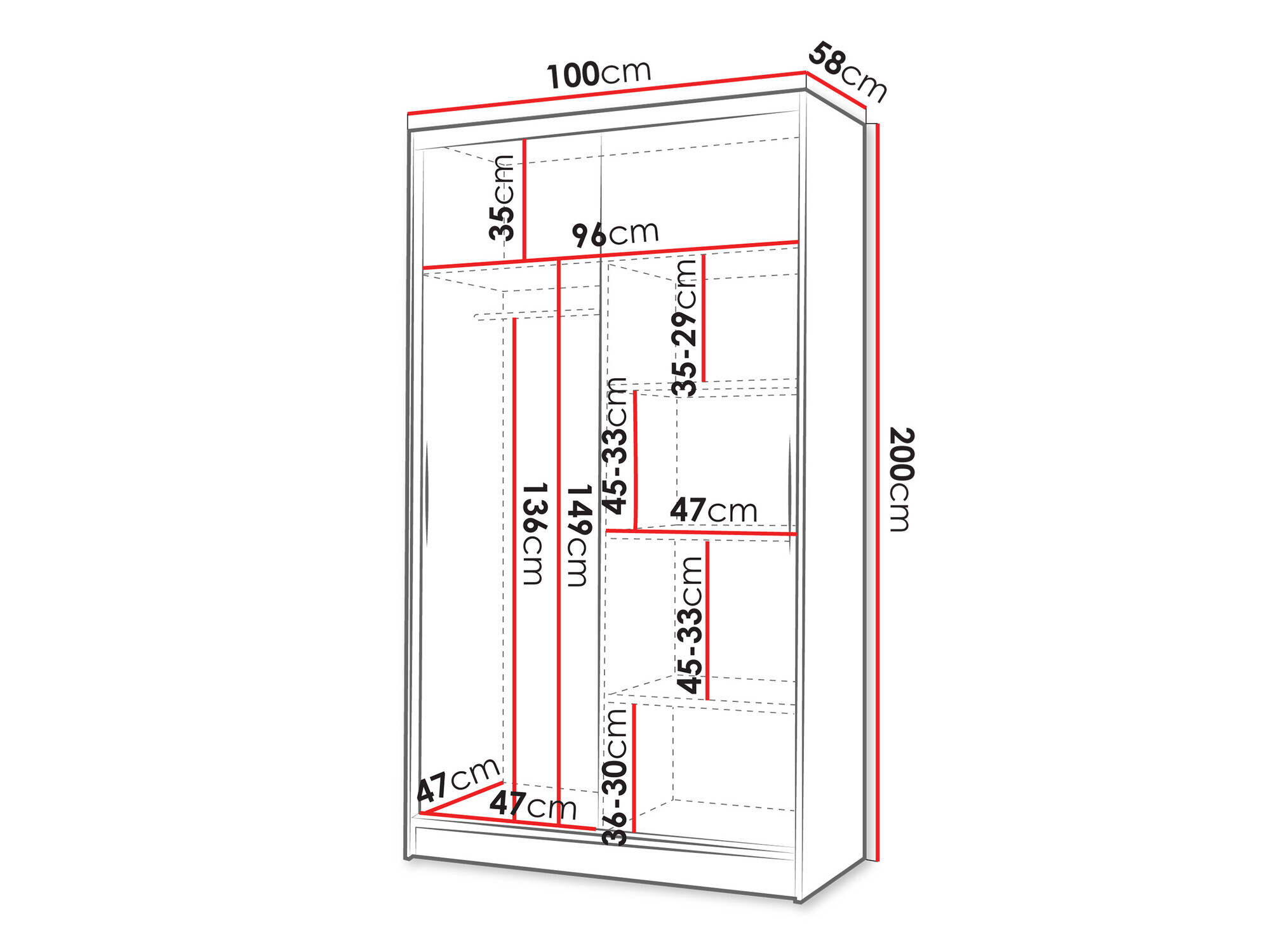 Kleiderschrank Closico Structor I (Schwarz + Artisan-Eiche)