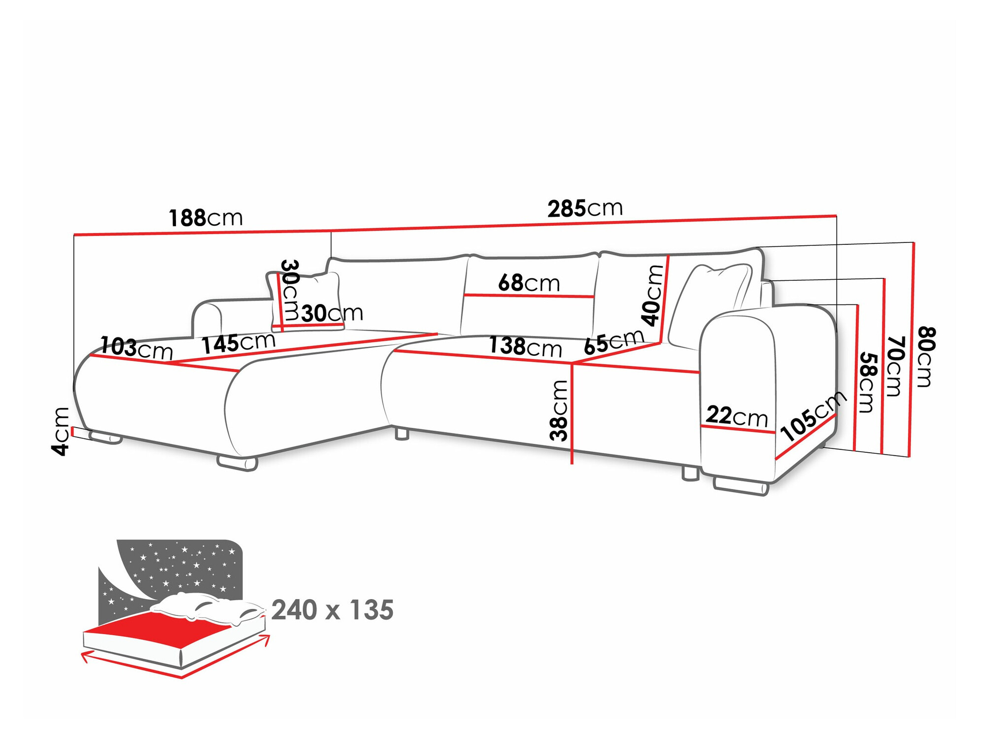 Ecksofa Comfivo 410 (Poso 135)
