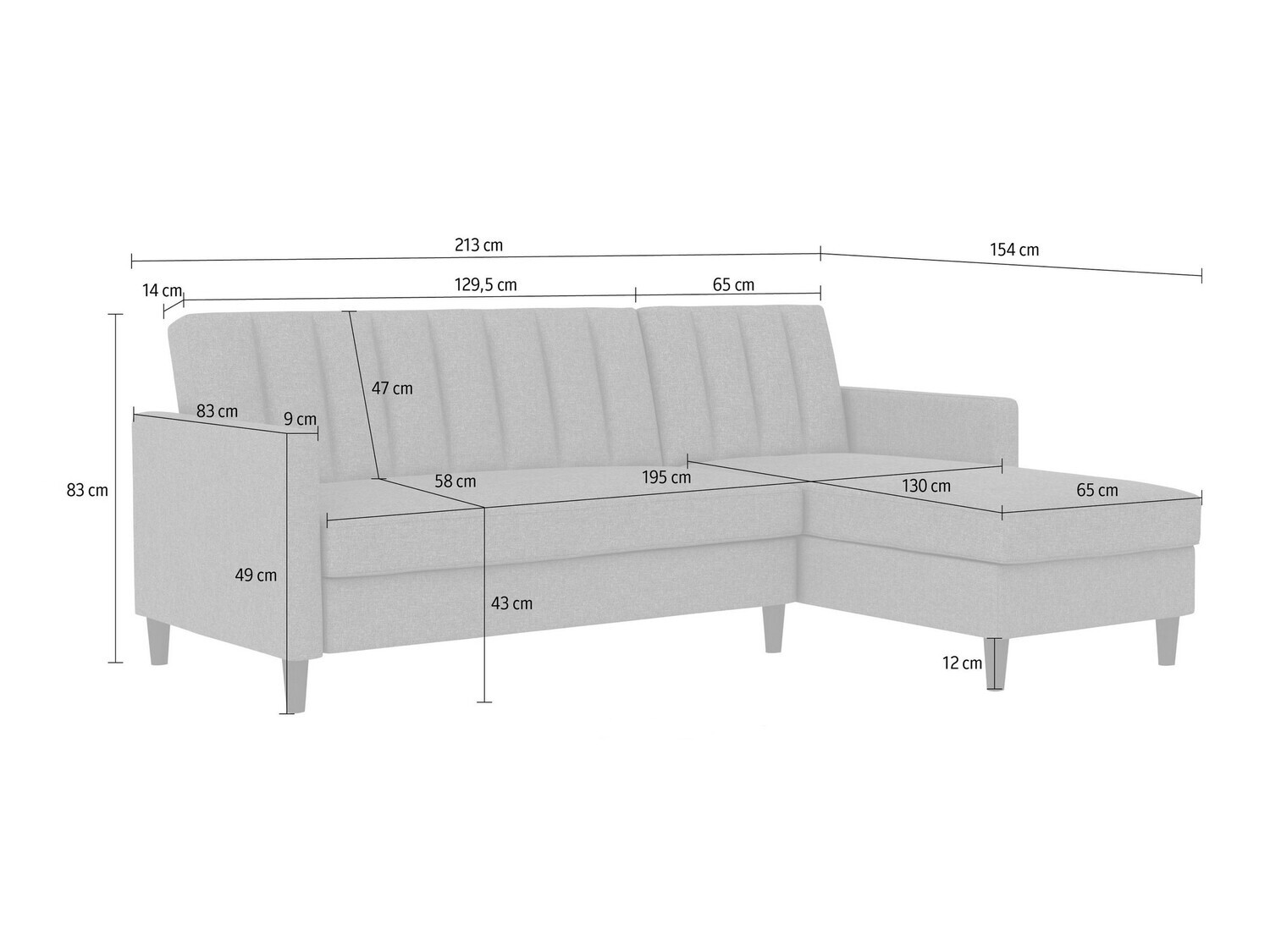 Ecksofa Tulsa 583 (Grau)