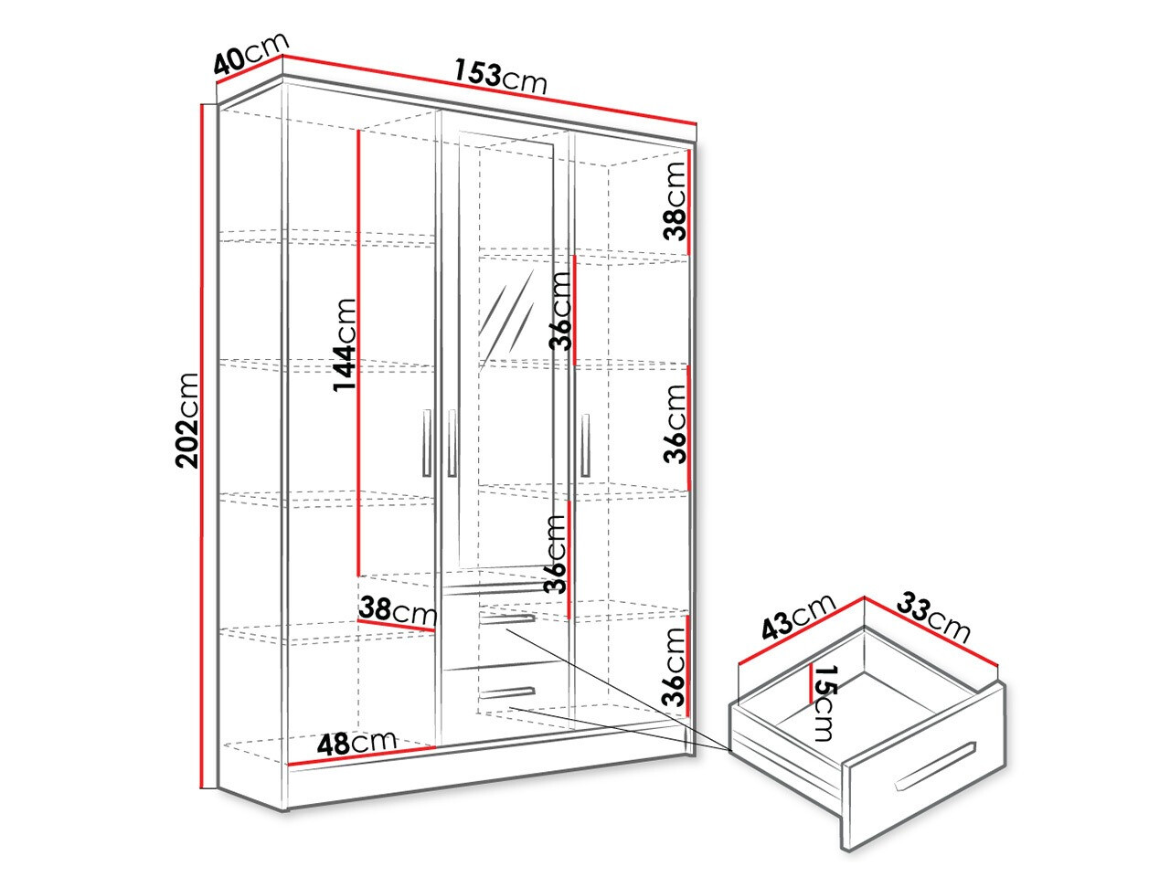 Kleiderschrank Comfivo Pastor