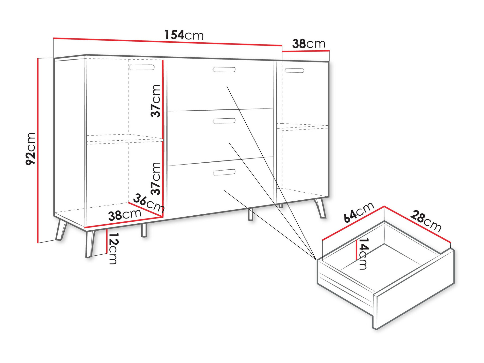 Kommoden Comfivo Capella I (Kaschmir + Glänzender Kaschmir)
