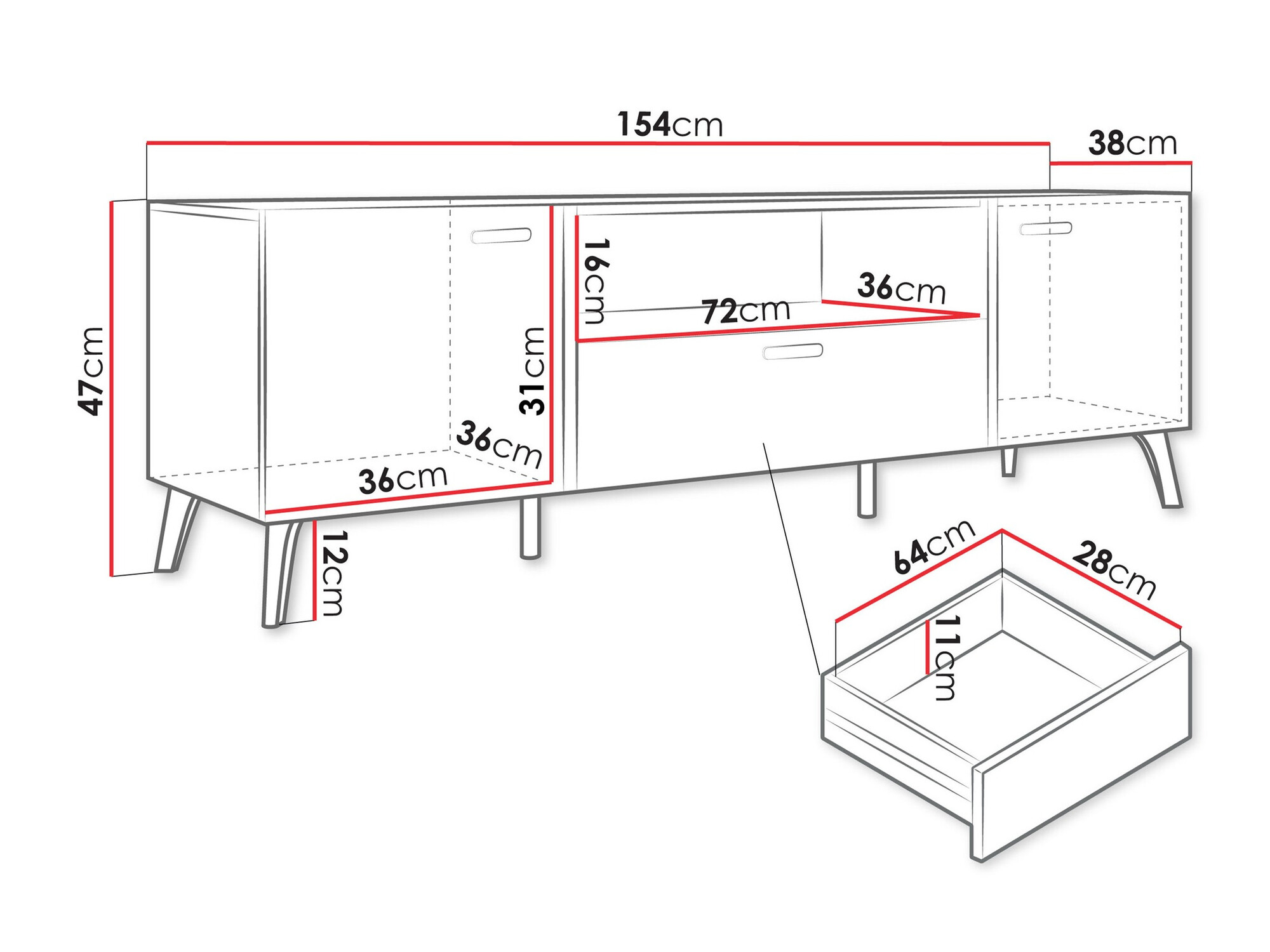 TV-Möbel Comfivo Teslomo 113 (Kaschmir + Glänzender Kaschmir)