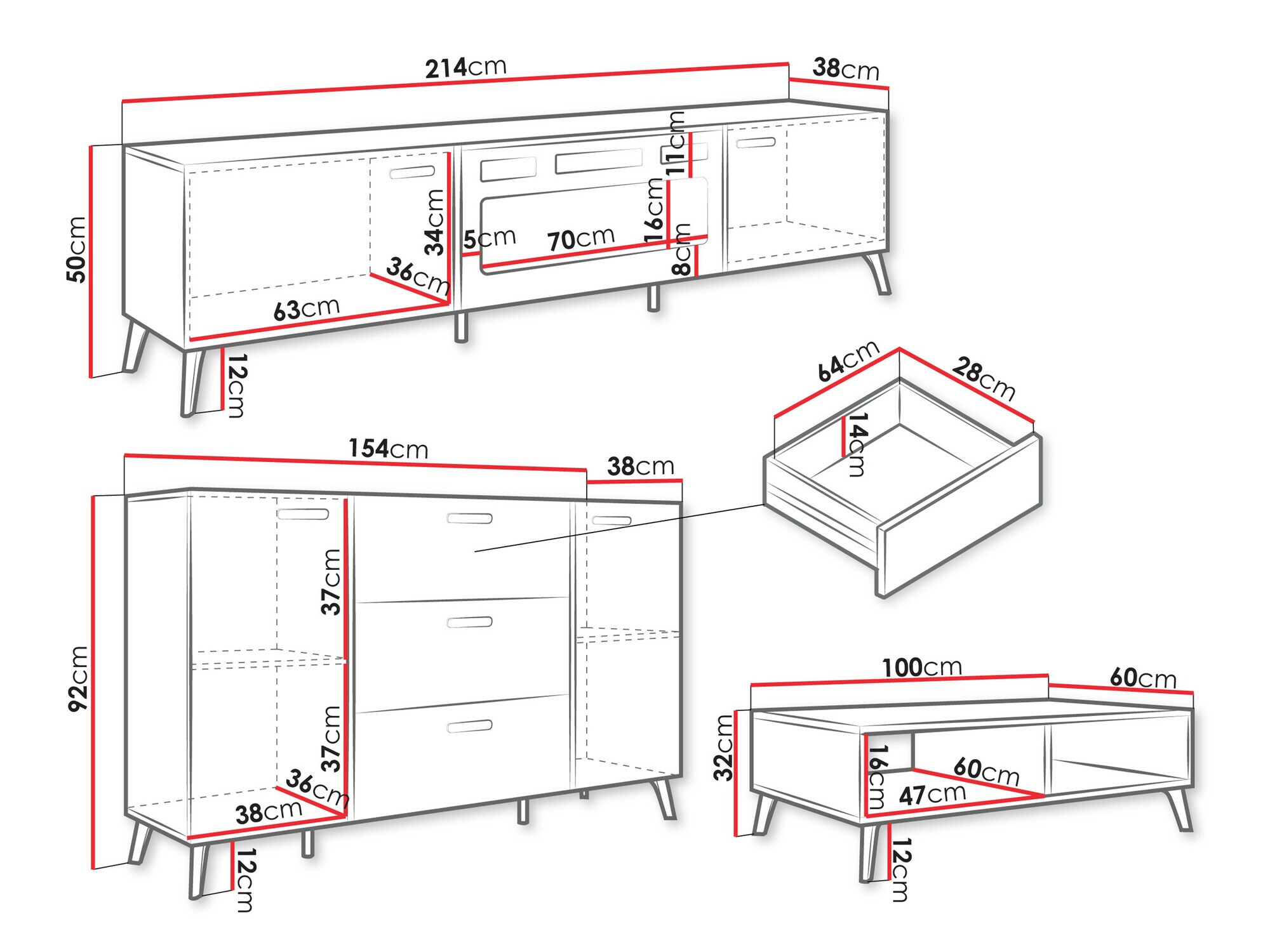 Wohnzimmer-Sets Comfivo Teslomo 115 (Kaschmir + Glänzender Kaschmir)