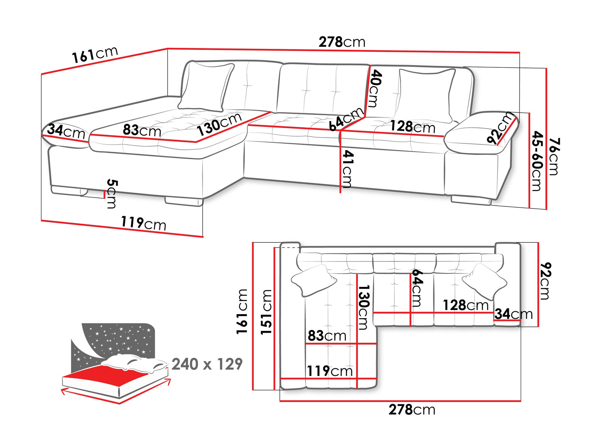 Ecksofa Comfivo Sanitas I (Wave 05)
