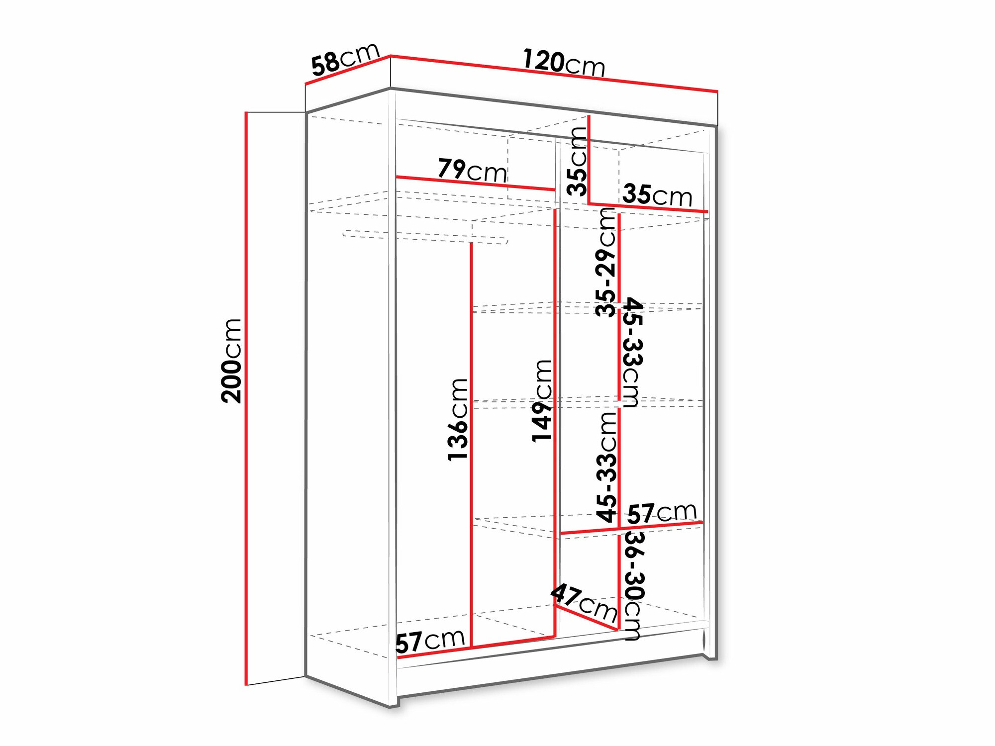 Kleiderschrank Closico Pacron IV (Weiss)