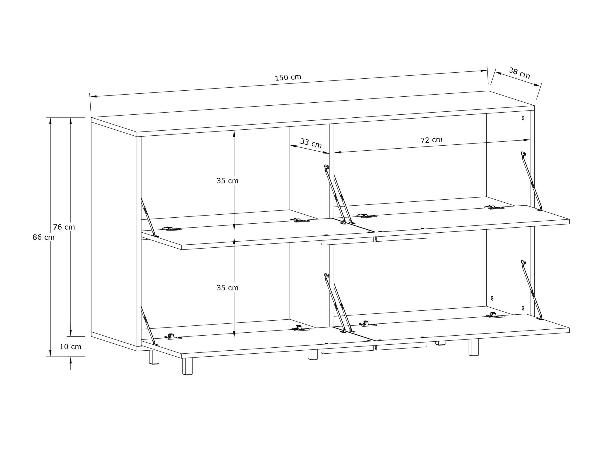 Sideboard Denton 1442 (Eiche)