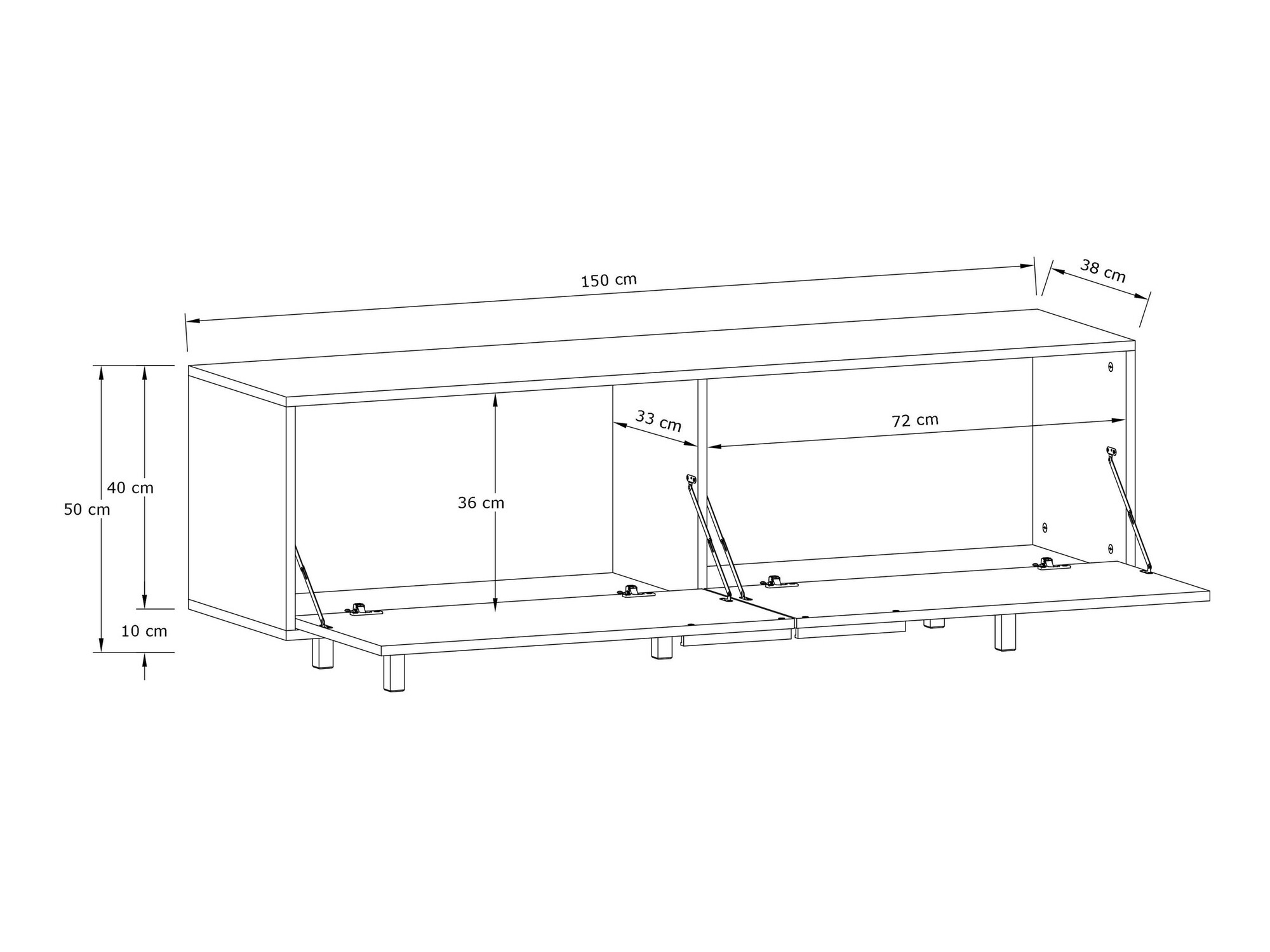 TV-Möbel Denton 1440 (Eichenholzoptik)