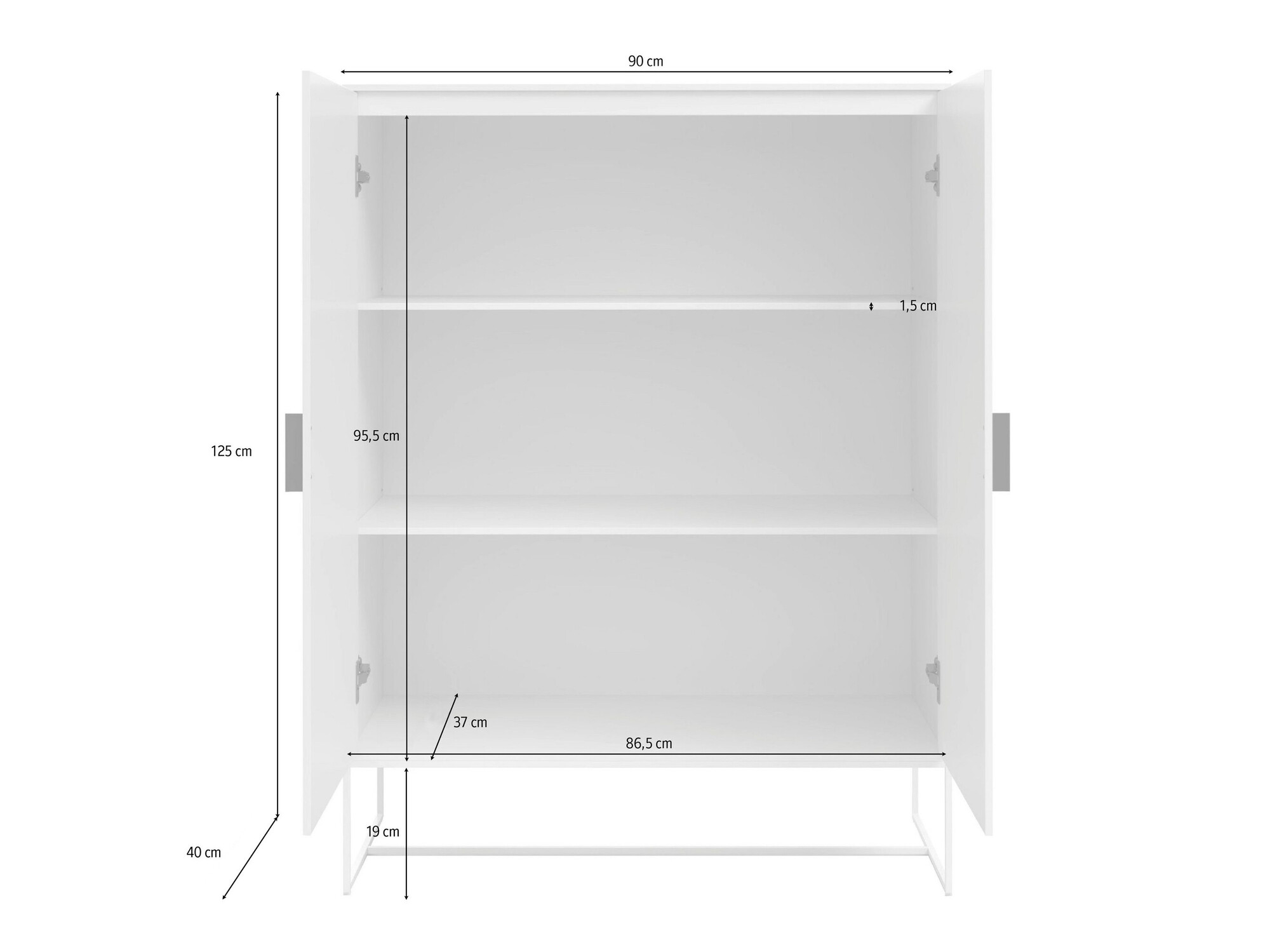 Sideboard Denton 1444 (Anthrazit)