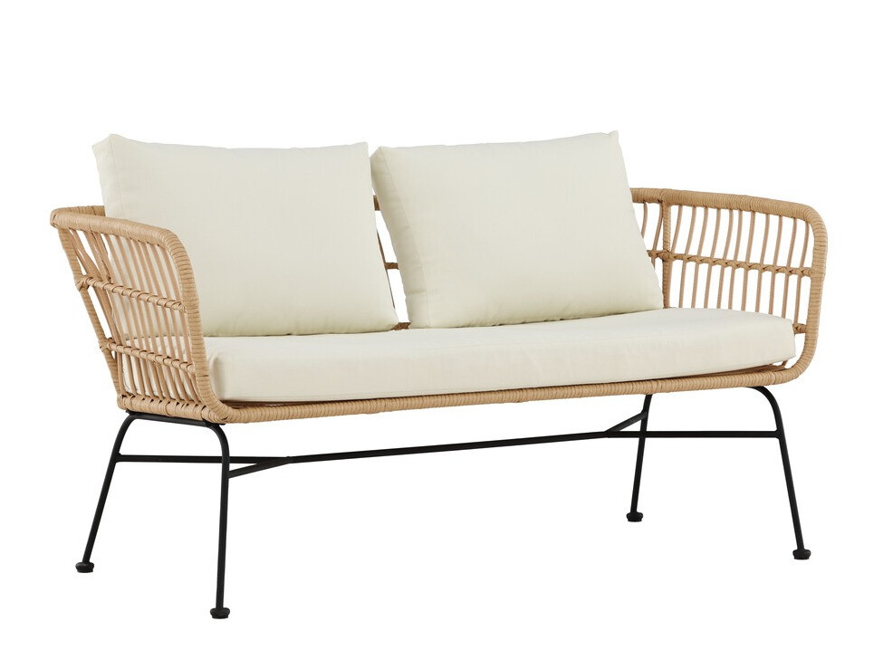 Gartensofa-Sofa Dallas 5187 (Helles Holz + Beige)