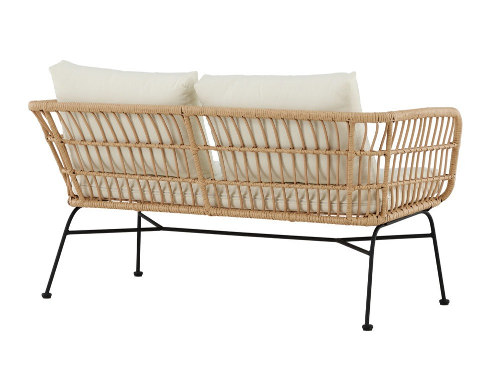 Gartensofa-Sofa Dallas 5187 (Helles Holz + Beige)