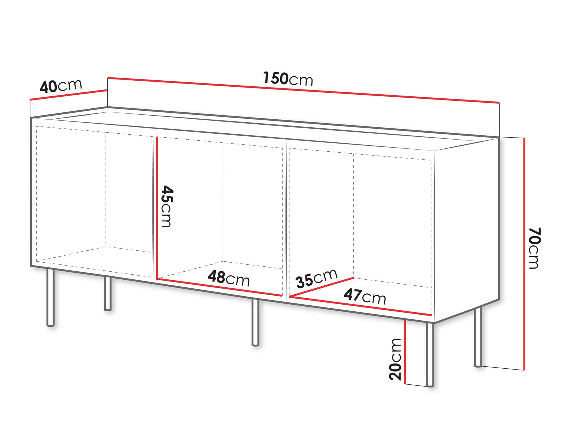Sideboard Melbela 104 (Kaschmir + Eiche)