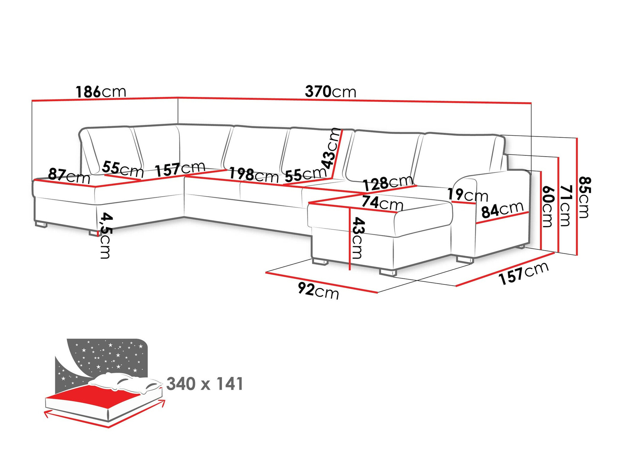 Ecksofa Comfivo Flumen I (Clara 215.02)