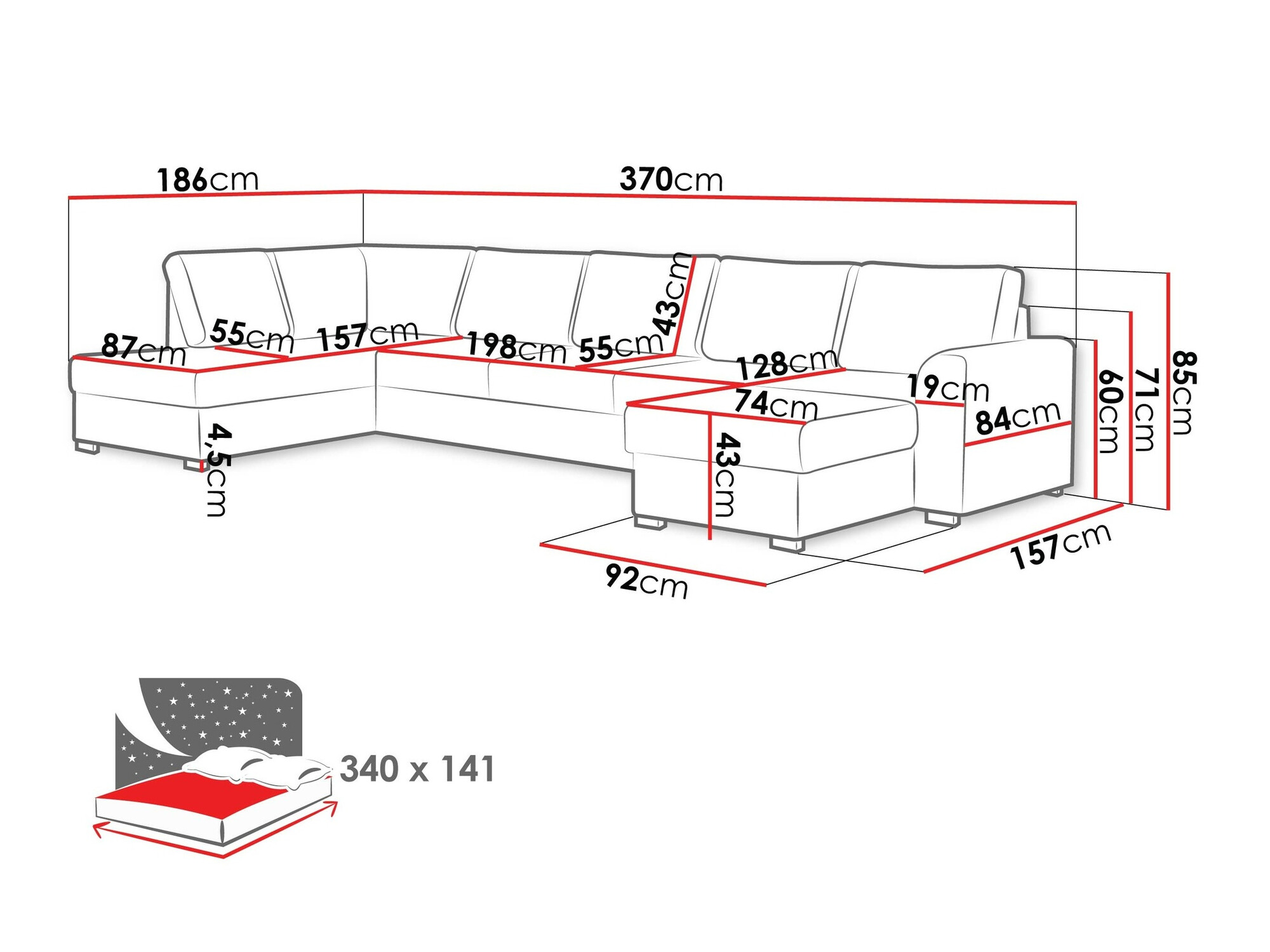 Ecksofa Comfivo Flumen I (Wave 09)