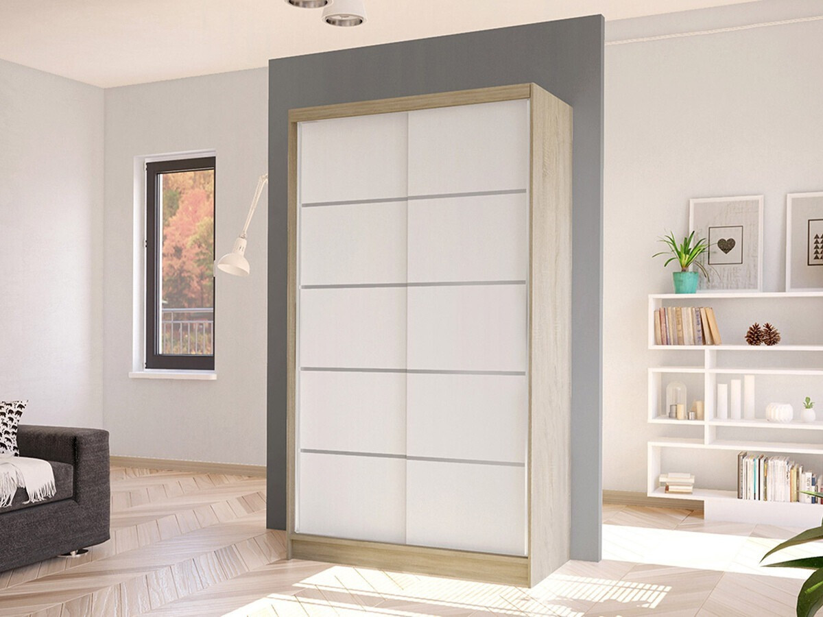 Kleiderschrank Closico Fractor IV (Sonoma-Eiche + Weiss)