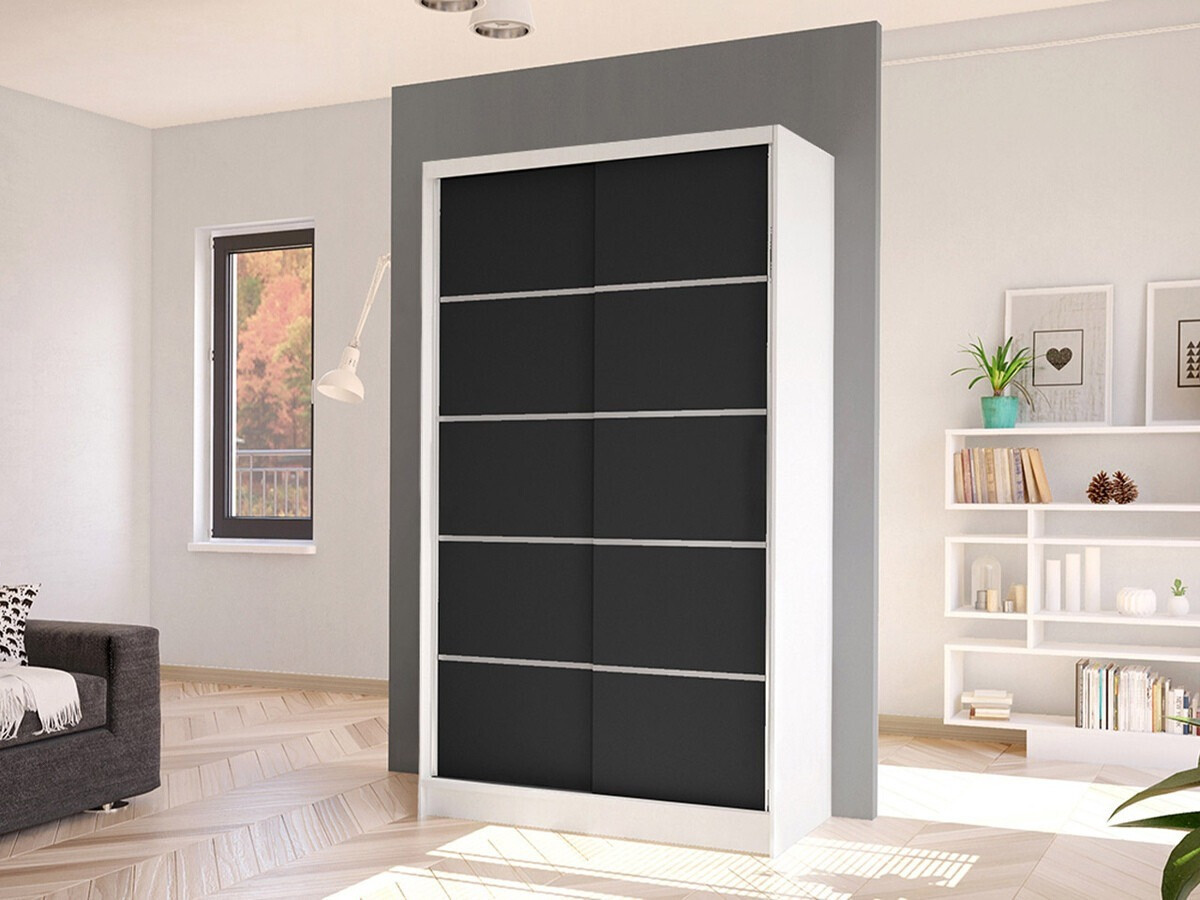 Kleiderschrank Closico Fractor IV (Weiss + Schwarz)