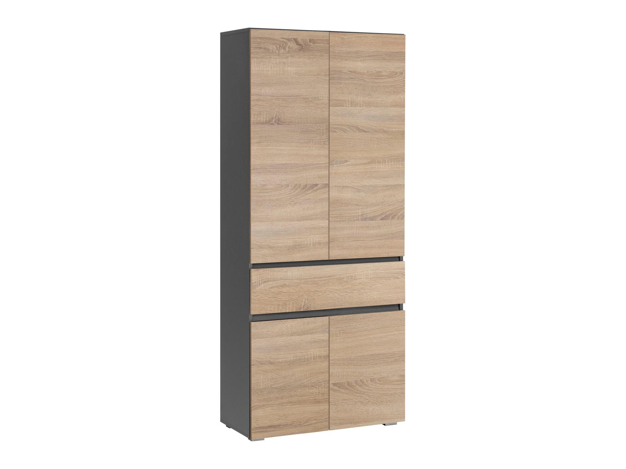 Stehender Badezimmerschrank Soncamu 113 (Anthrazit + Eichenholzoptik)