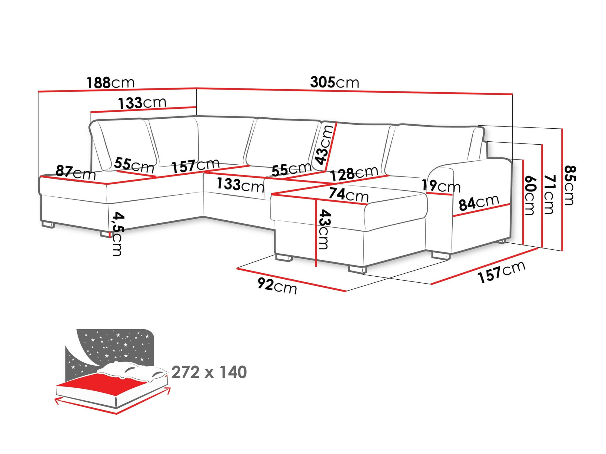 Ecksofa Comfivo Flumen (Clara 215.02)