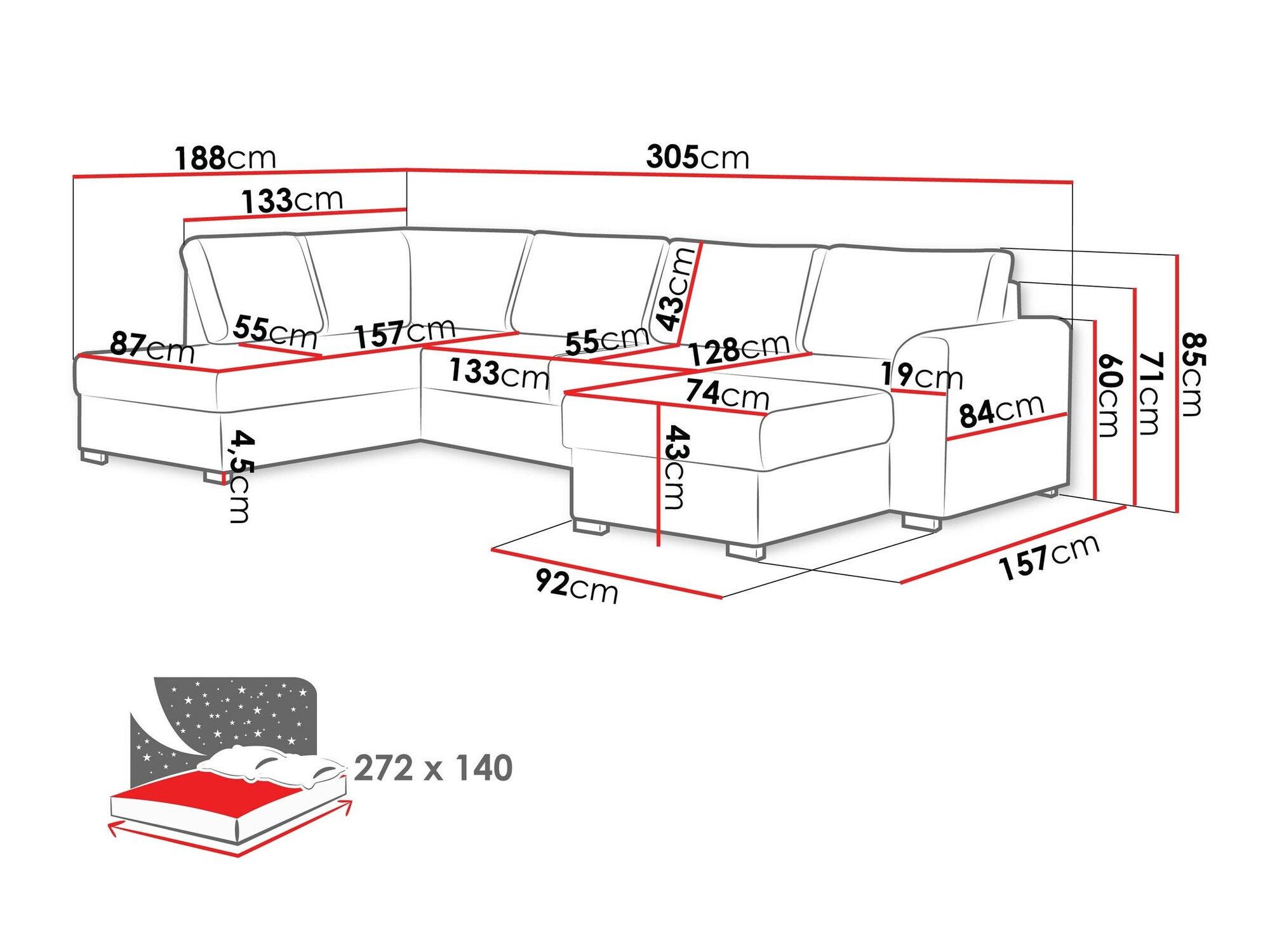 Ecksofa Comfivo Flumen (Clara 215.02)