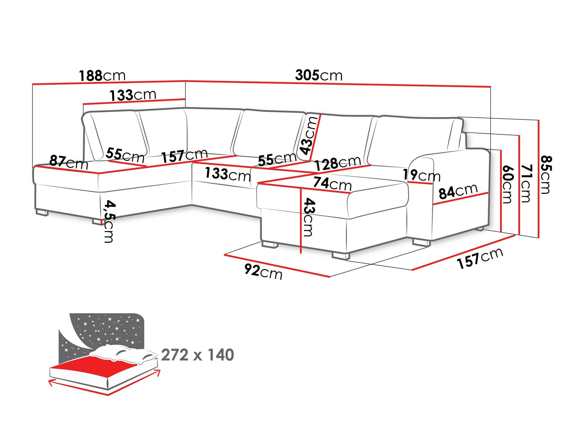Ecksofa Comfivo Flumen (Flow 22)