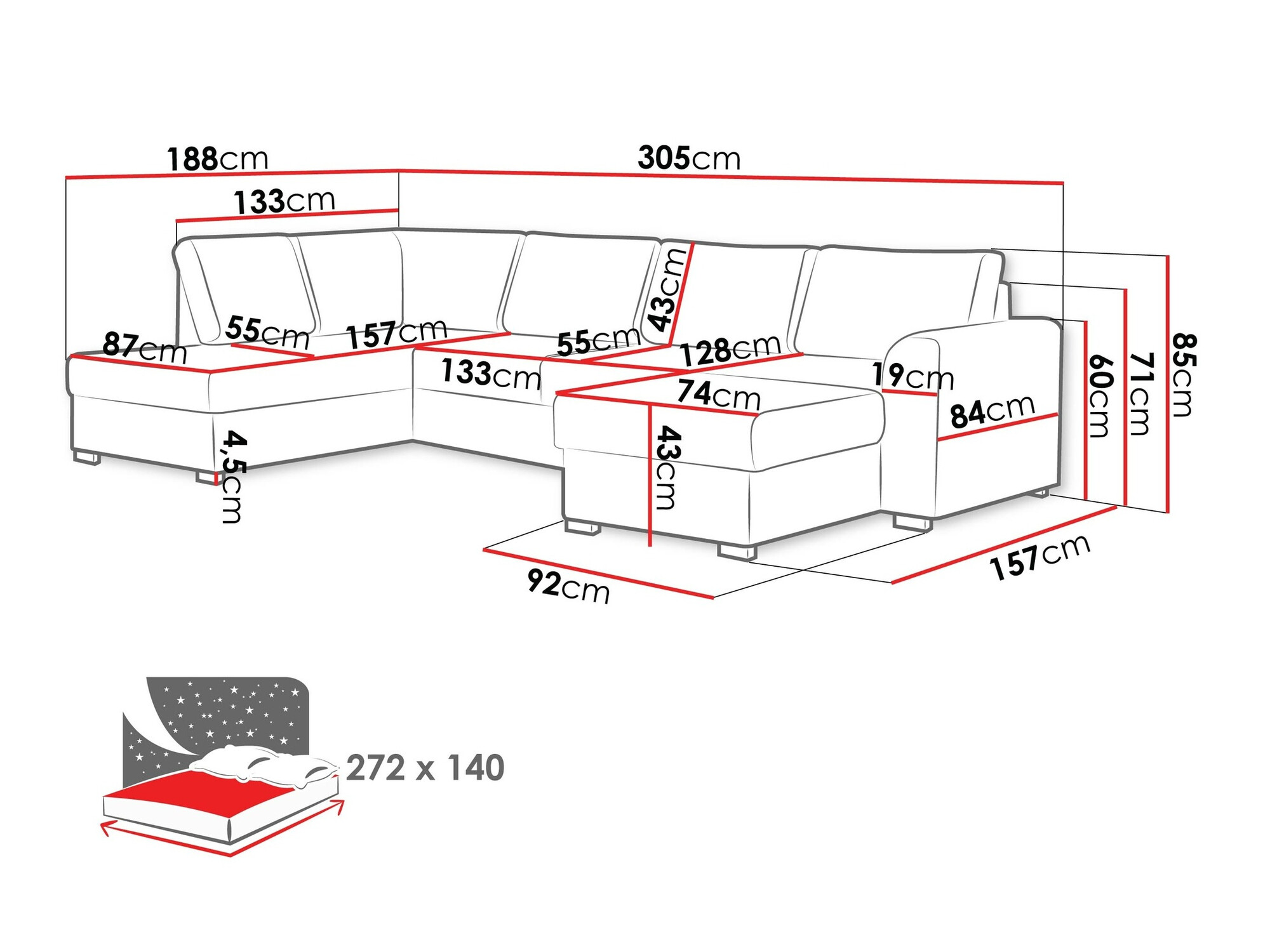 Ecksofa Comfivo Flumen (Soft 011 + Majorka 03)