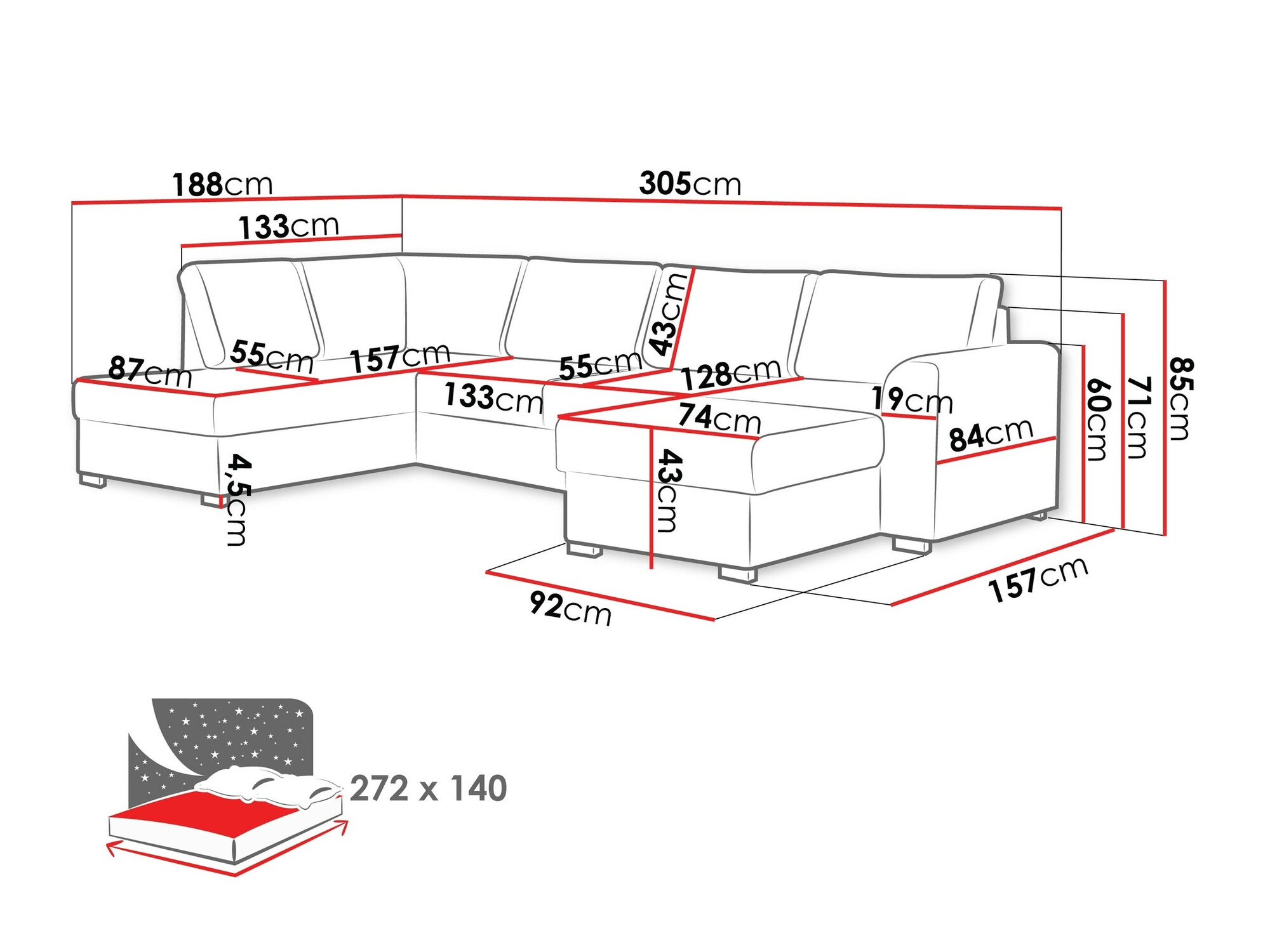 Ecksofa Comfivo Flumen (Twist 23)