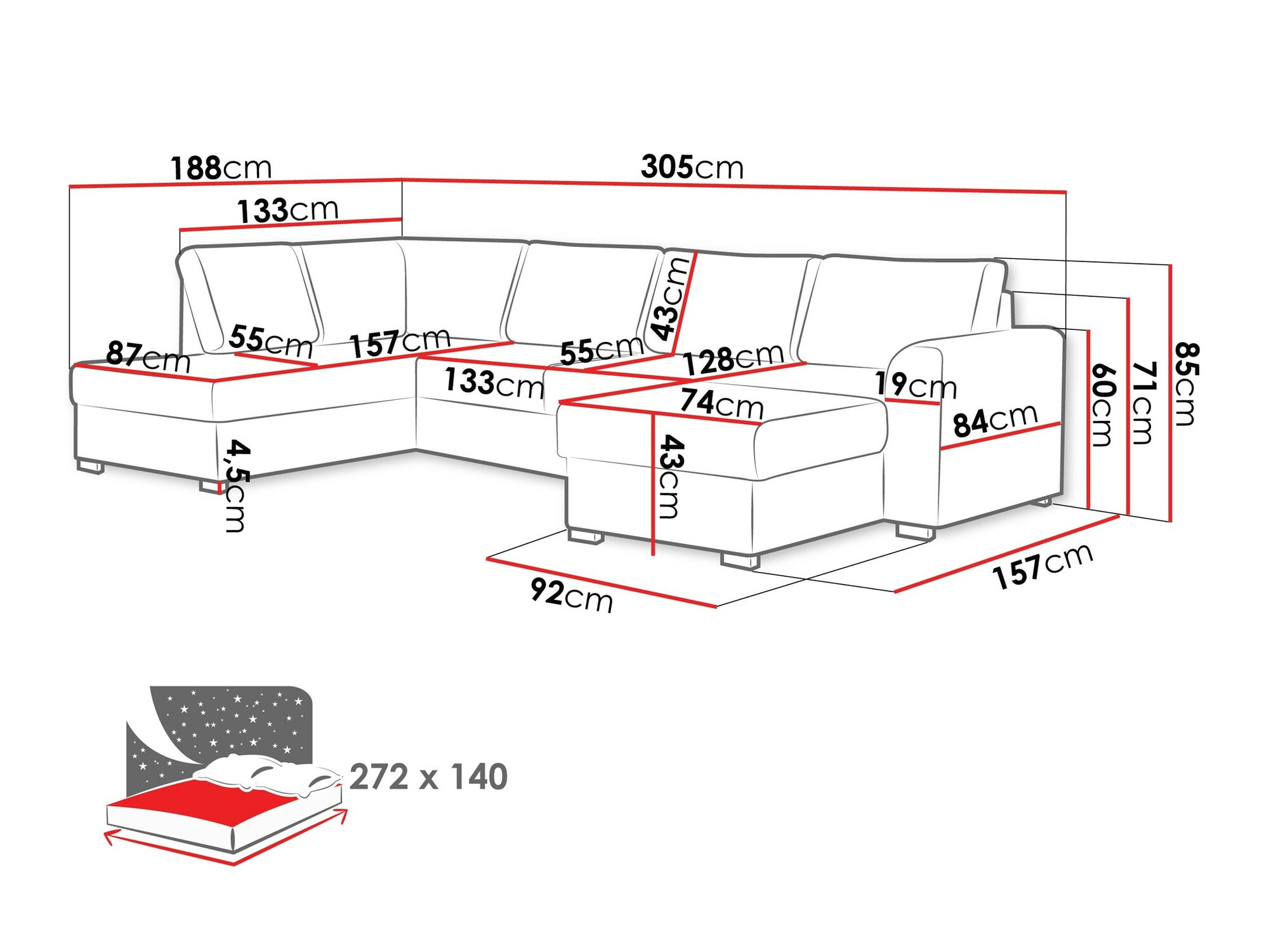 Ecksofa Comfivo Flumen (Twist 23)