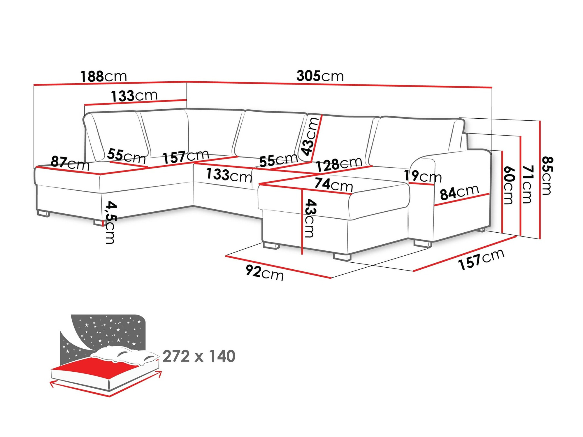Ecksofa Comfivo Flumen (Wave 05)
