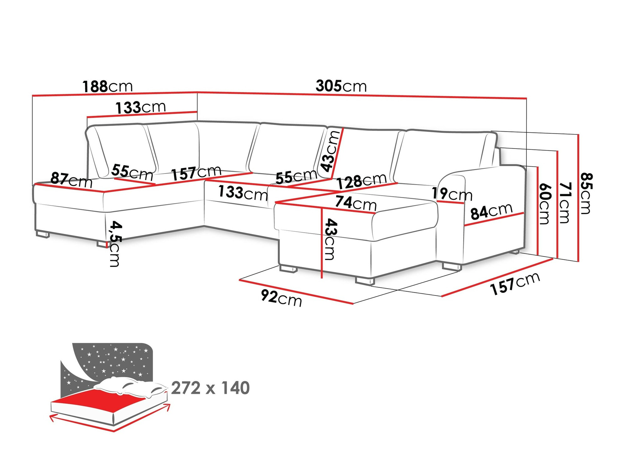 Ecksofa Comfivo Flumen (Wave 09)