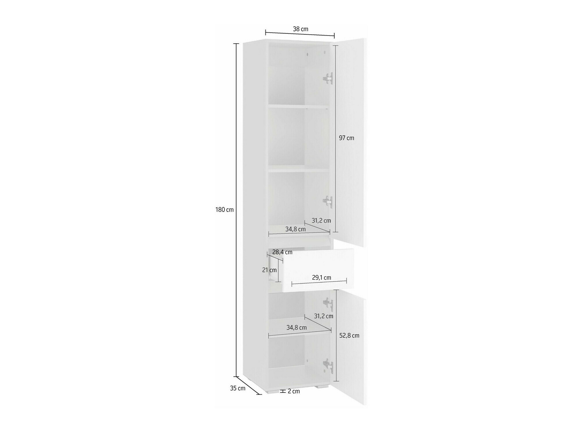 Stehender Badezimmerschrank Soncamu 106 (Eichenholzoptik)