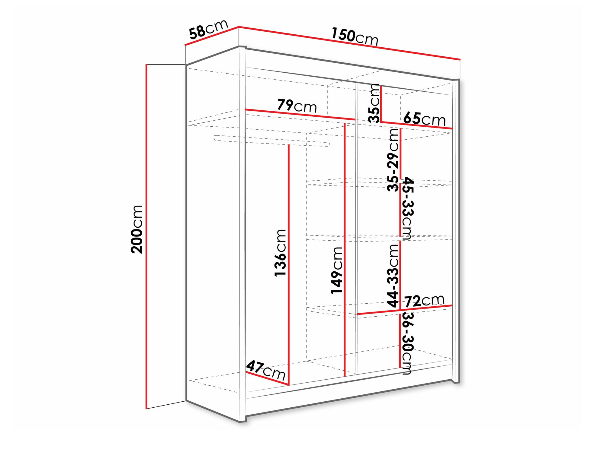 Kleiderschrank Closico Camera IV (Schwarz)