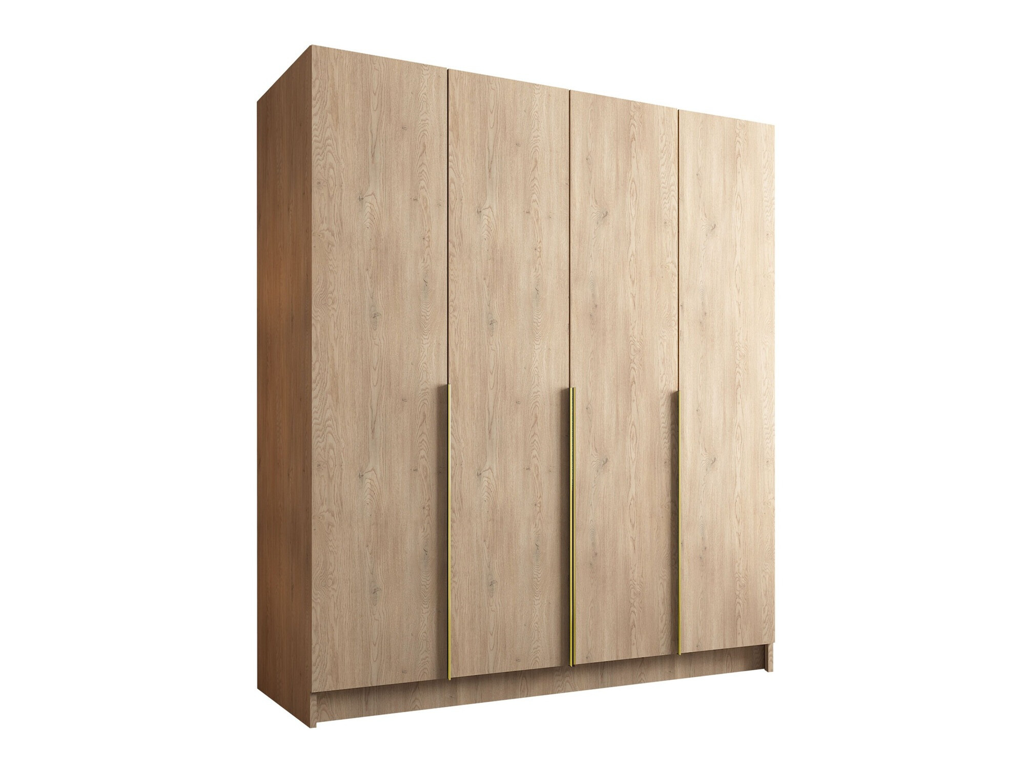 Kleiderschrank Closico Navor I (Helles Holz + Gold)