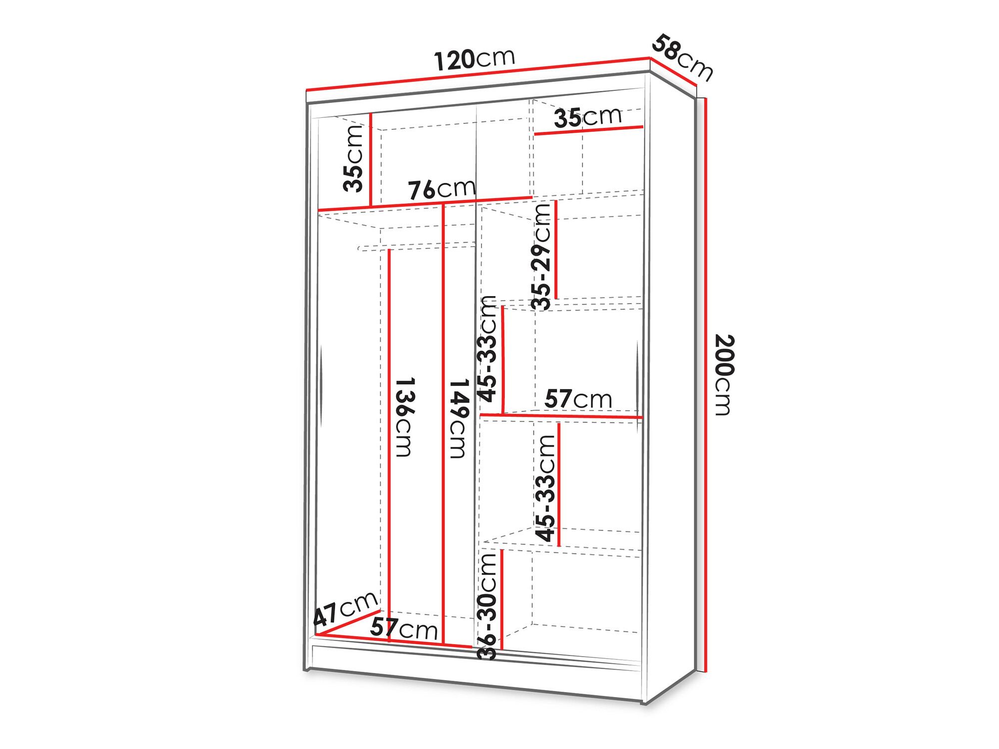 Kleiderschrank Closico Salvor II (Schwarz + Artisan Eichenholzoptik)