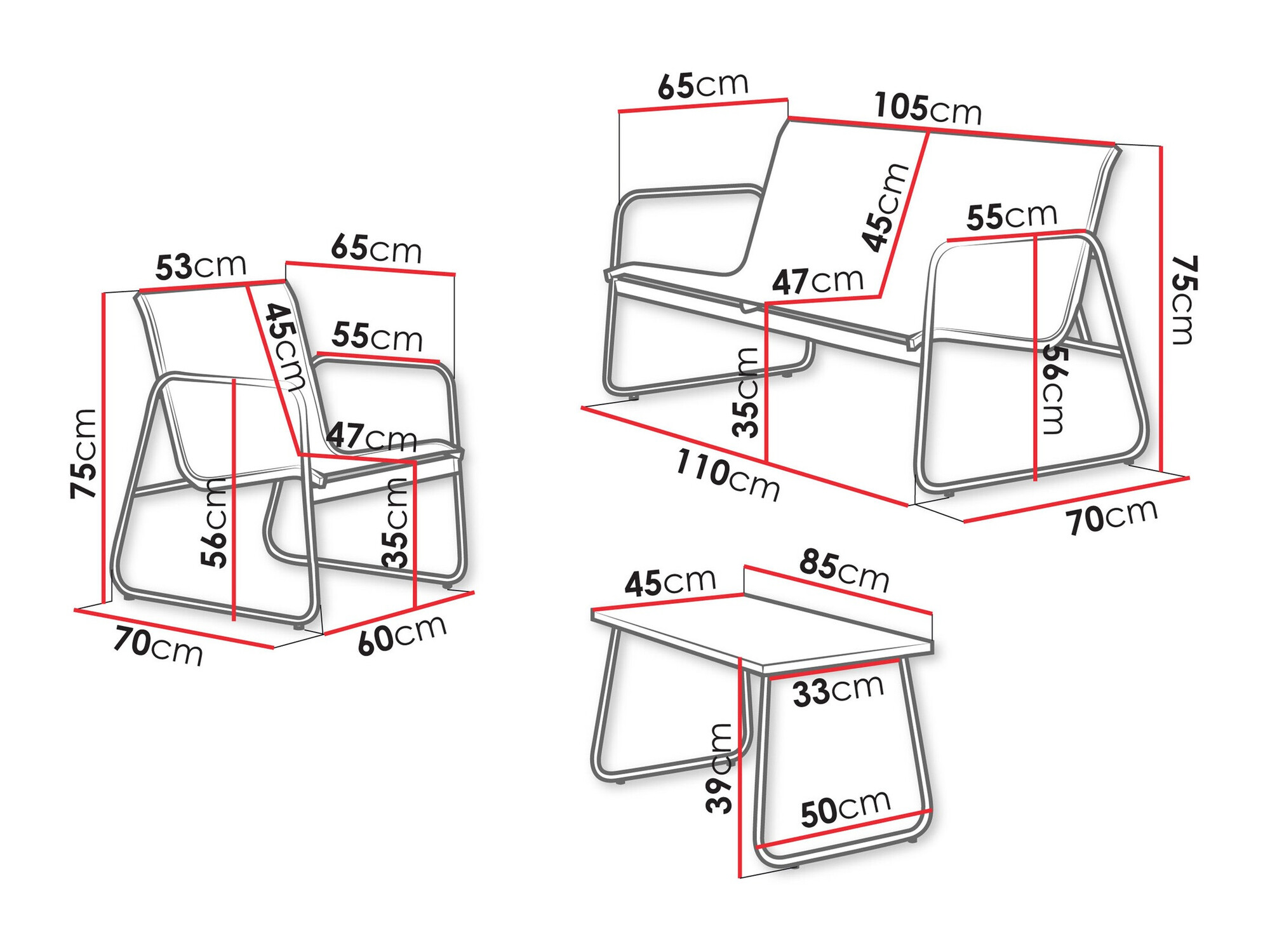Gartenmöbel-Set Epulitas (Anthrazit)