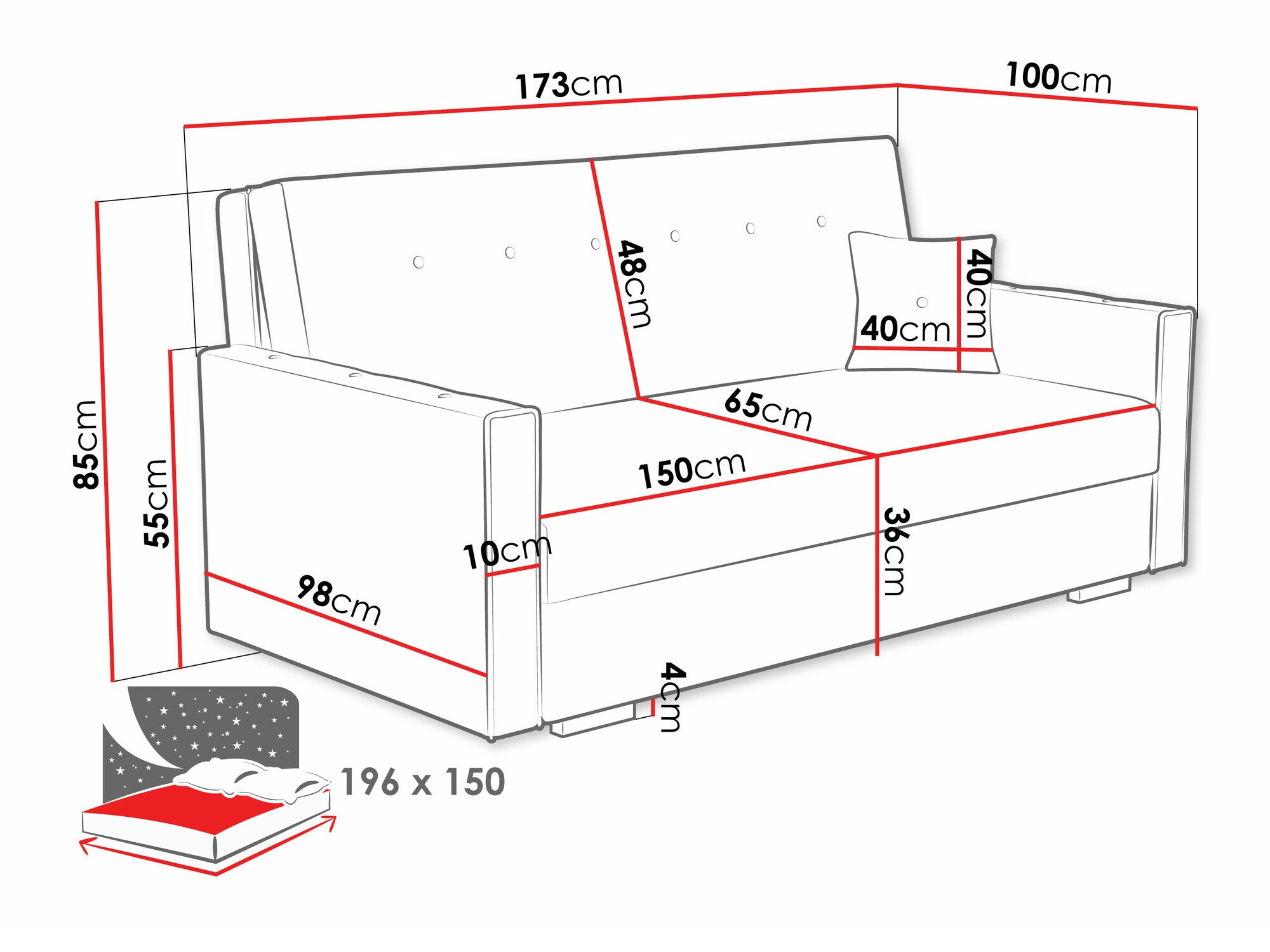 Schlafsofa Caelrin IV (Coral 50)
