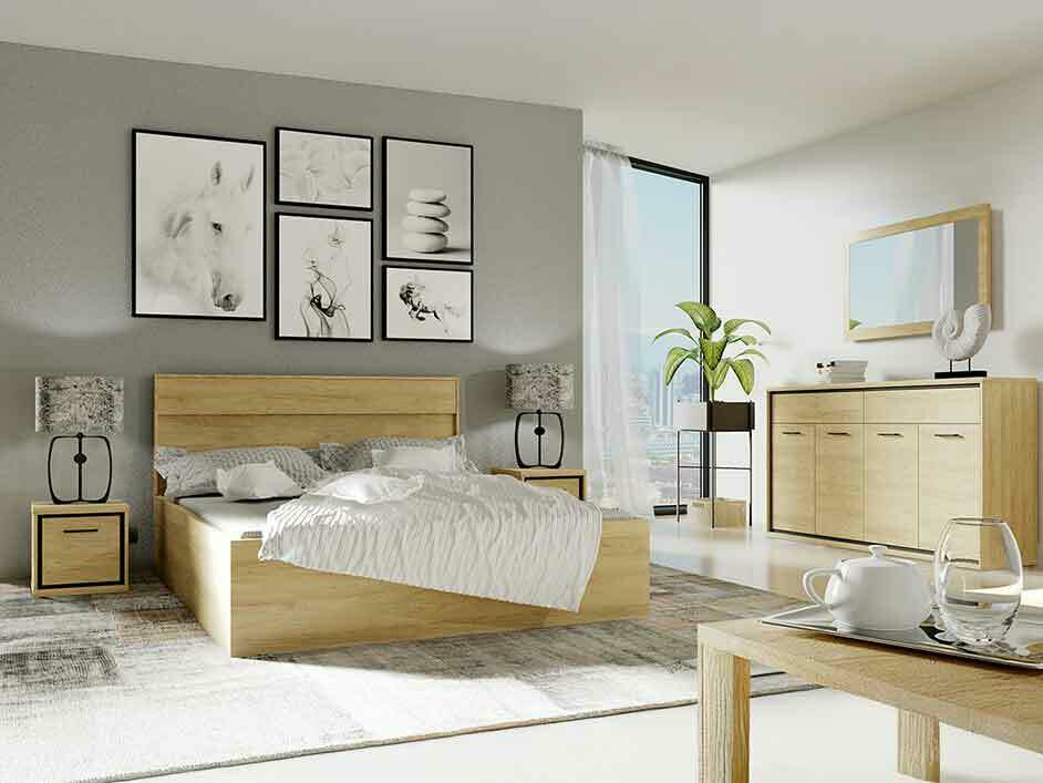 Schlafzimmer-Set Etrmoni 122 (Helles Holz)