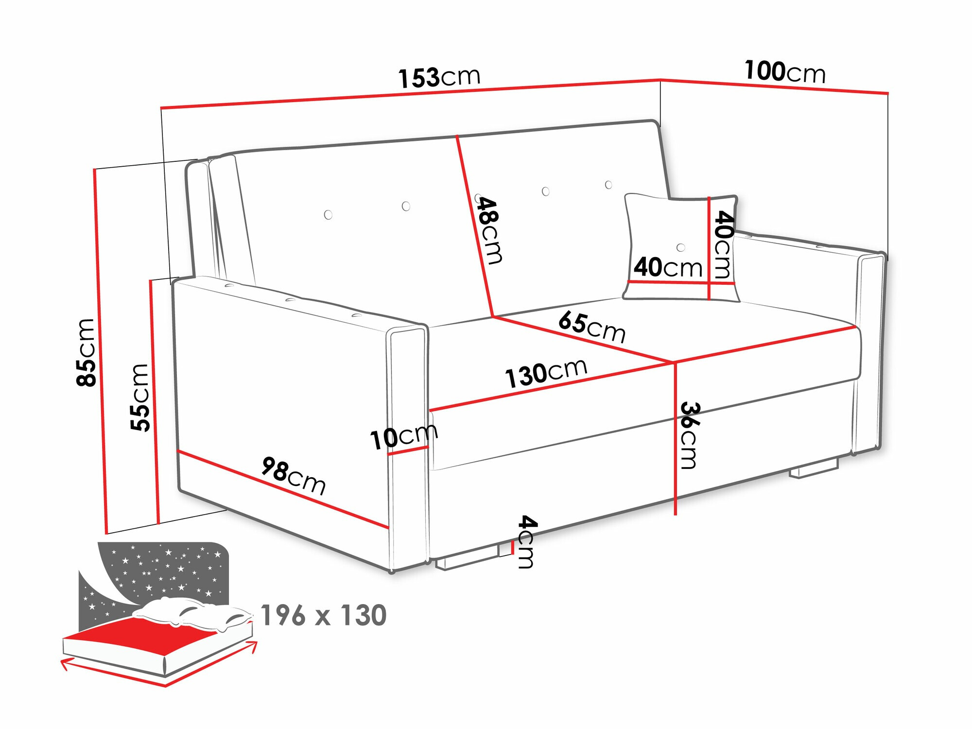 Schlafsofa Caelrin III (Coral 45)