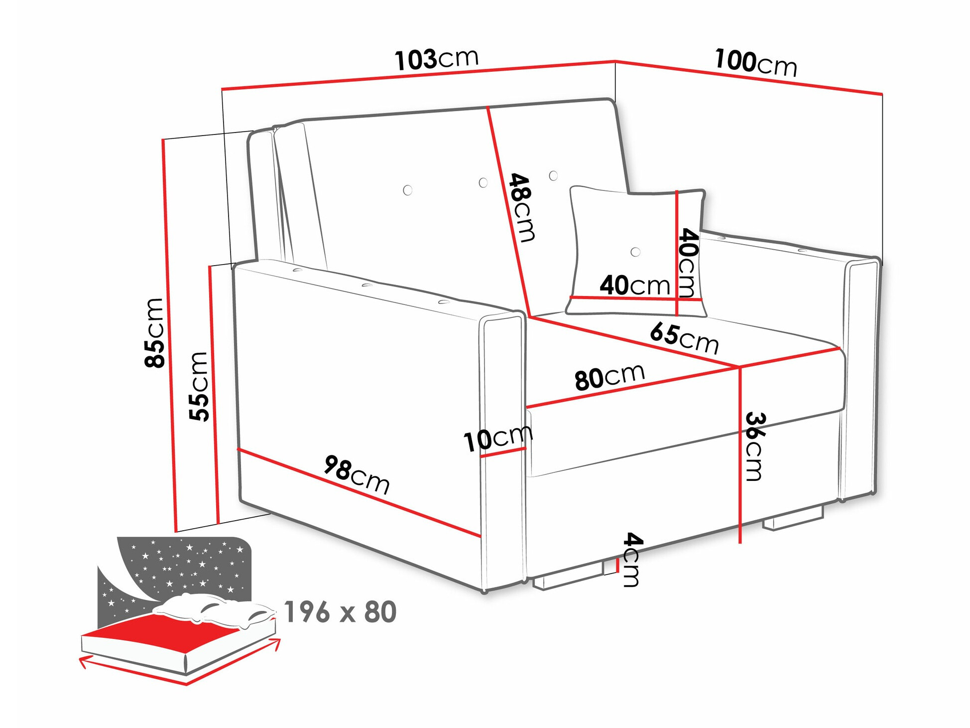 Sessel Caelrin I (Coral 50)