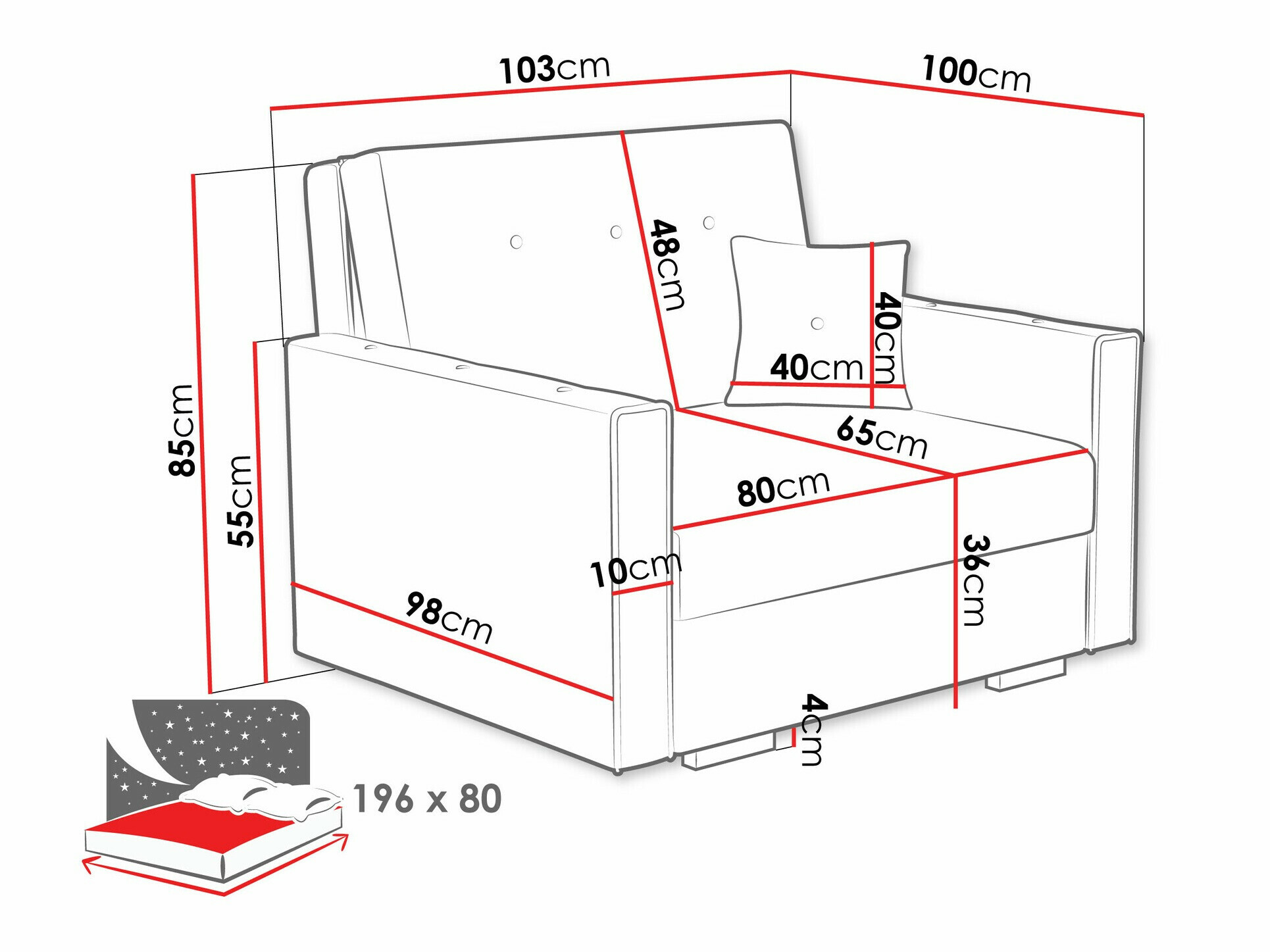 Sessel Caelrin I (Coral 55)