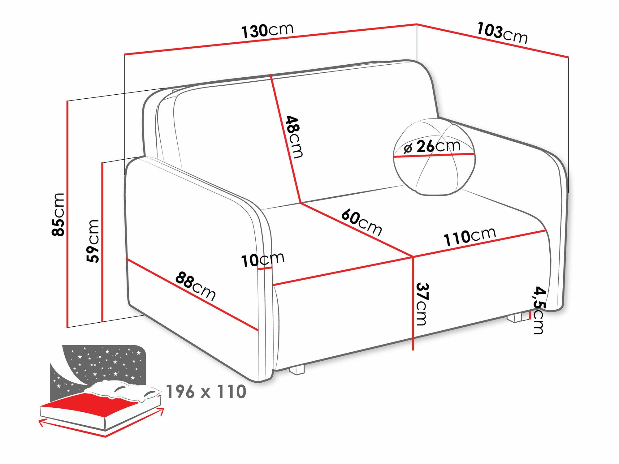 Schlafsofa Poetal II (Velo 633)