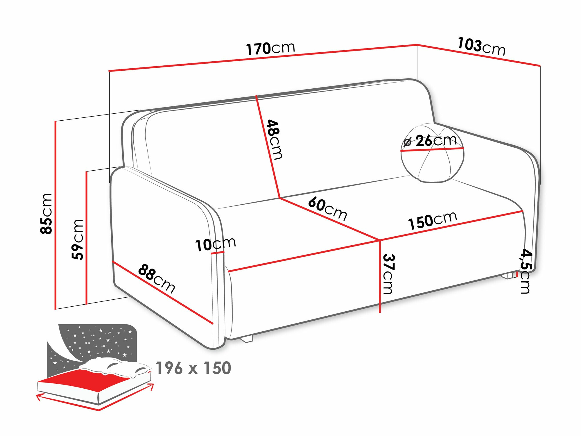 Schlafsofa Poetal IV (Velo 636)