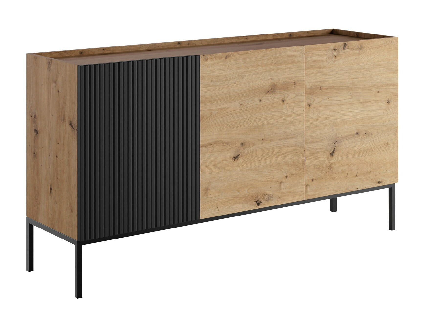 Sideboard Lunole 101 (Artisan-Eiche + Schwarz)