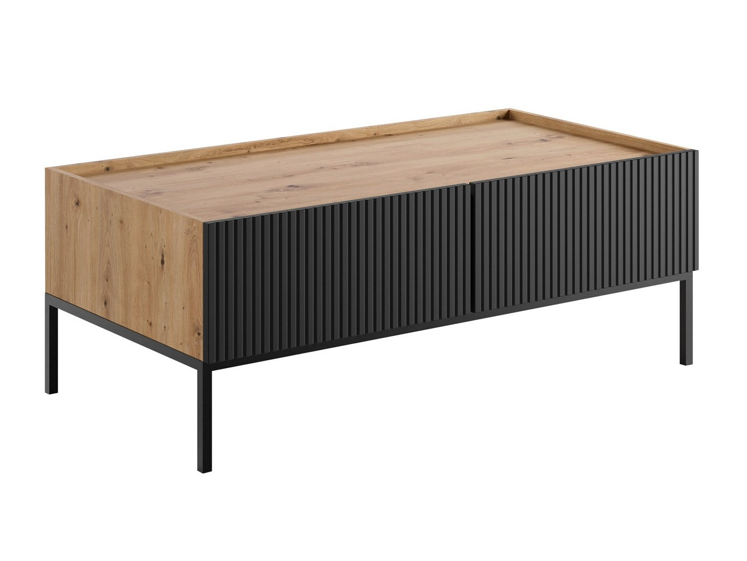 Couchtisch Lunole 104 (Artisan-Eiche + Schwarz)