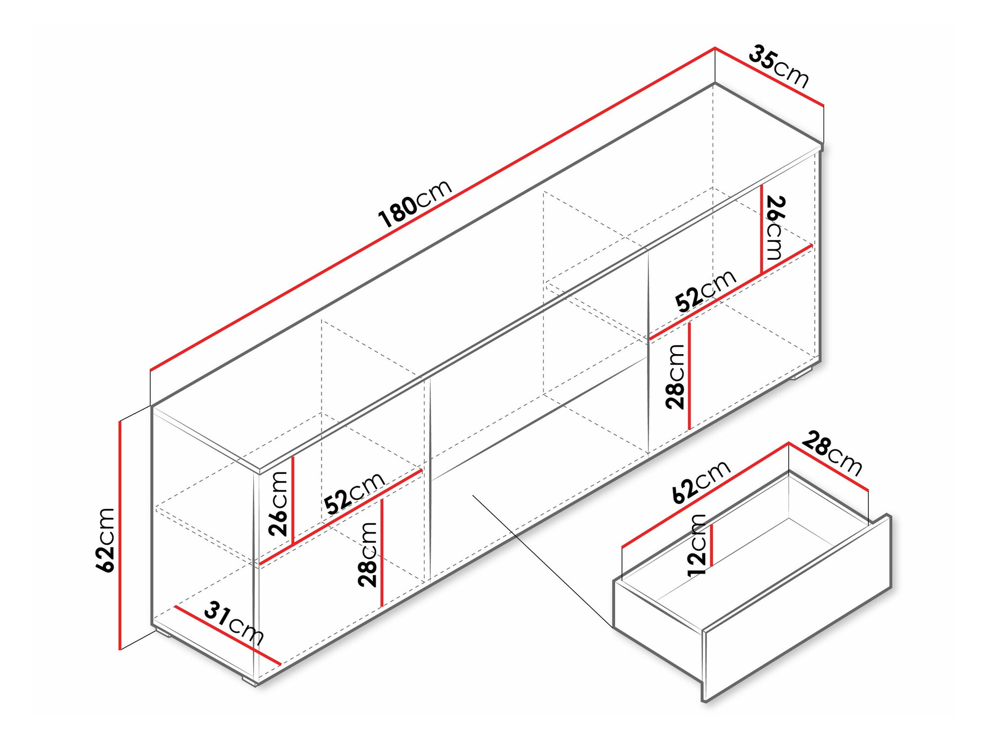 TV-Möbel Sarasota 190 (Graphit)
