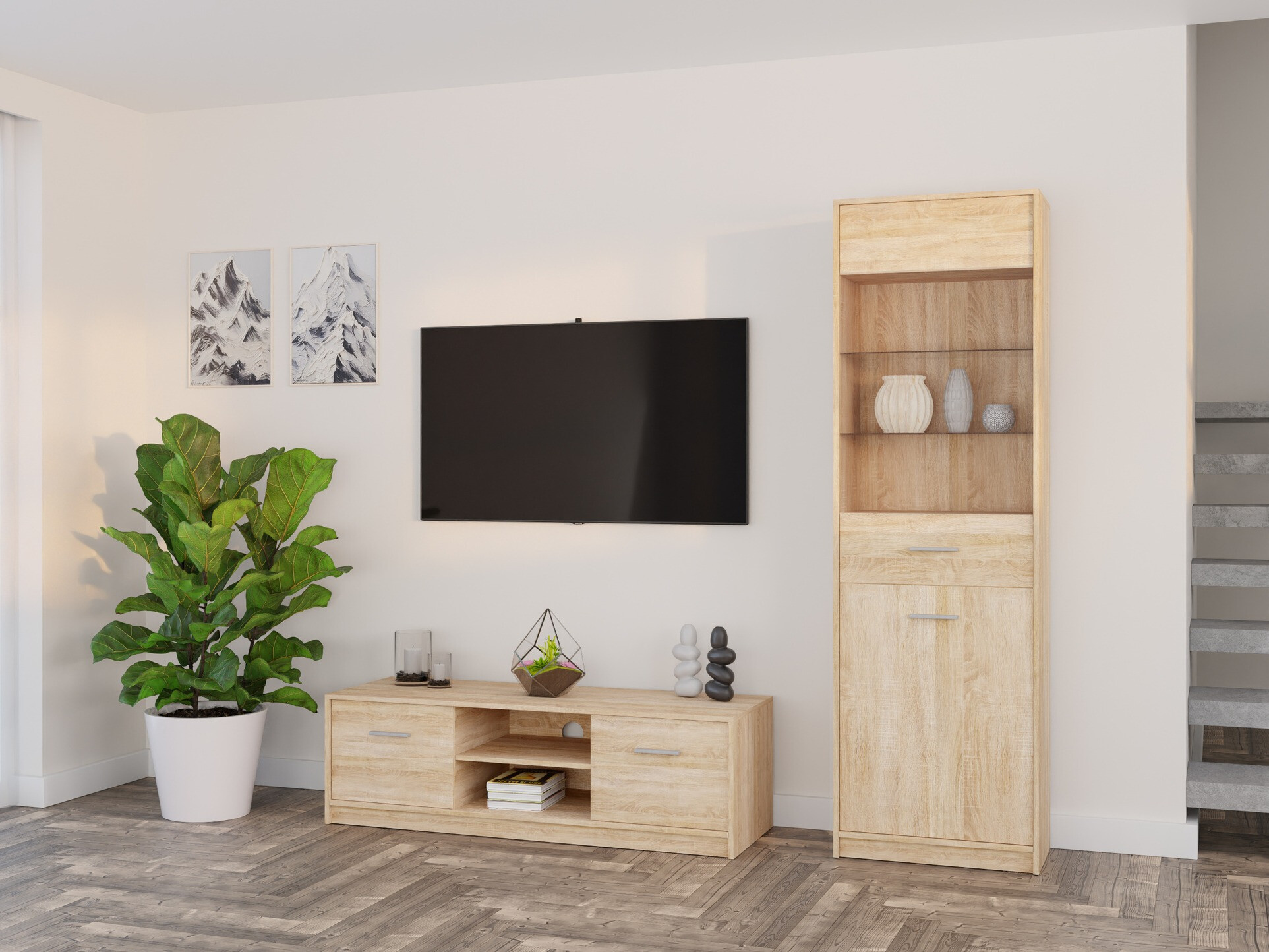 Wohnzimmer-Sets Novsore 161 (Sonoma eichenholz)