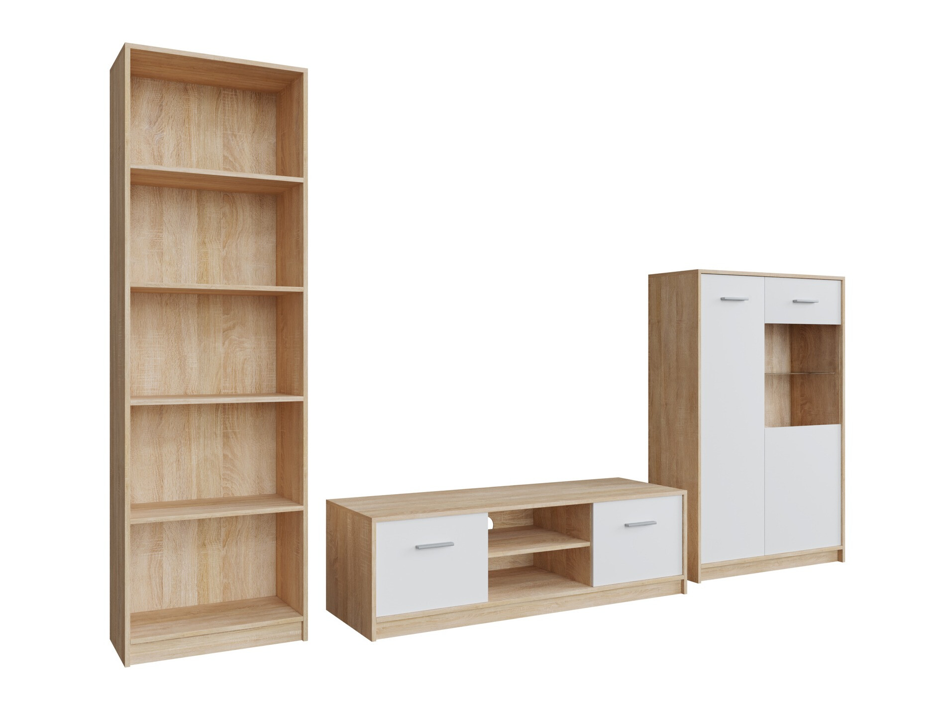 Wohnzimmer-Sets Novsore 164 (Sonoma eichenholz + Weiss)