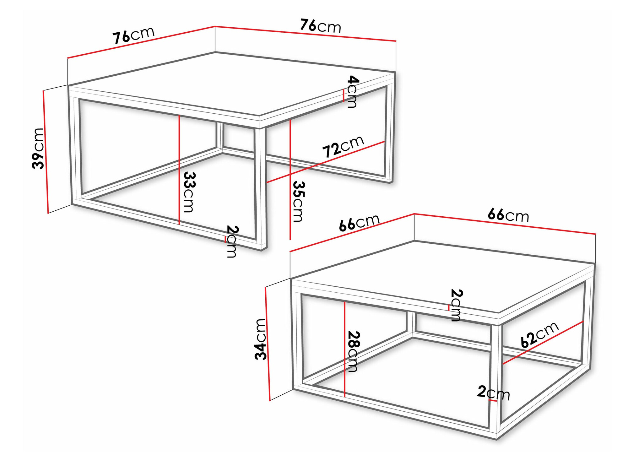 Couchtischset Oswego 101 (Walnussholzoptik + Schwarz)
