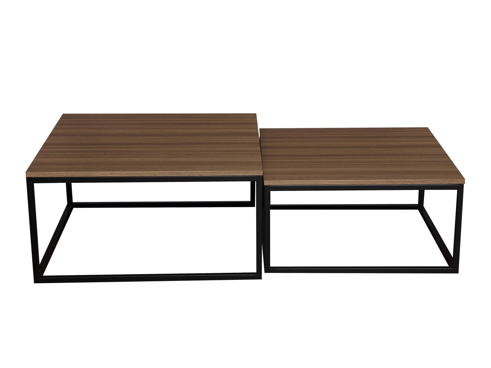 Couchtischset Oswego 101 (Walnussholzoptik + Schwarz)