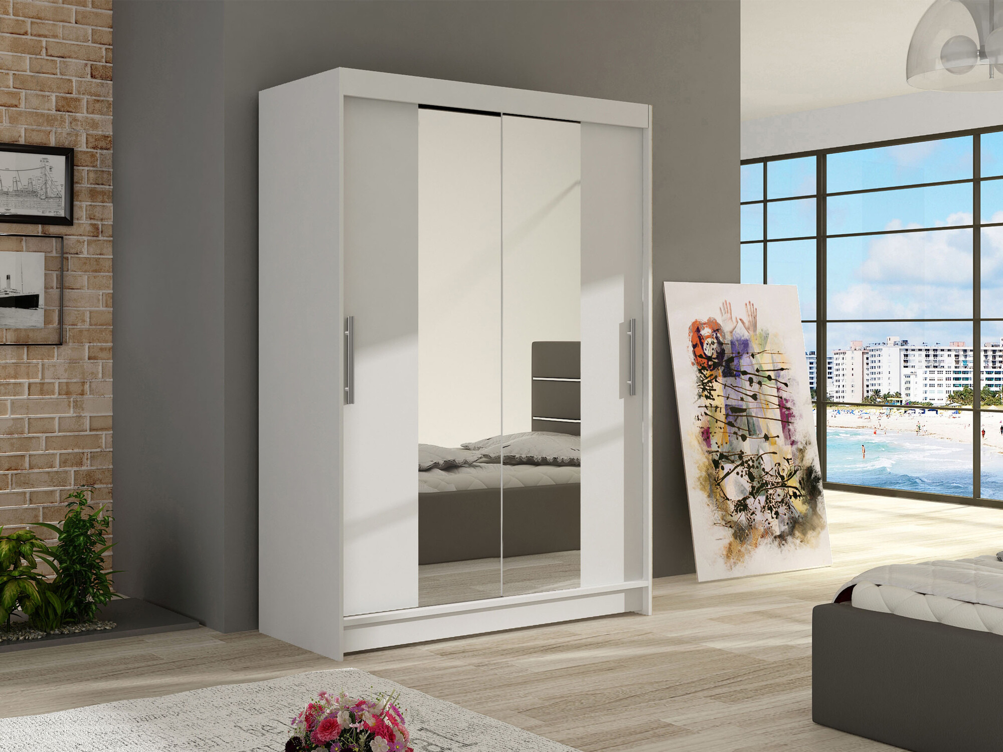 Kleiderschrank Closico Pacron II (Weiss)